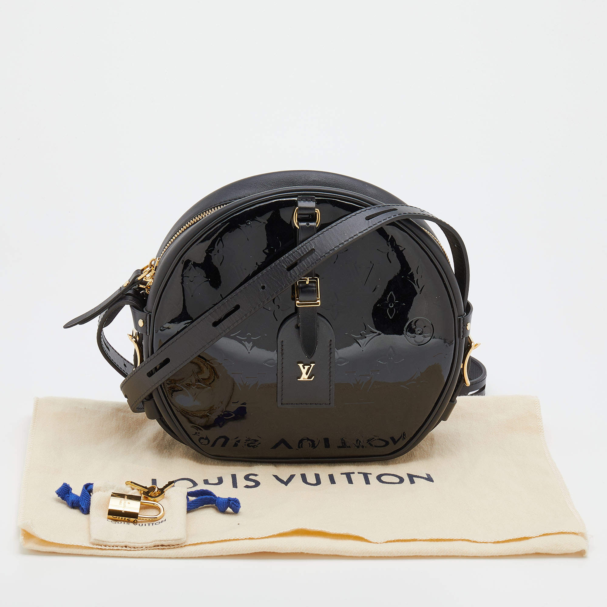 LOUIS VUITTON Vernis Mini Boite Chapeau Souple Black 559871