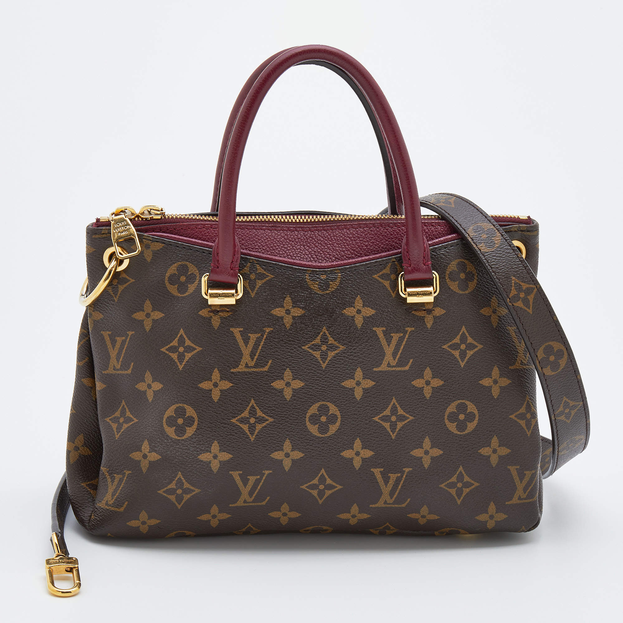 Louis Vuitton Aurore Leather And Monogram Canvas Pallas BB Bag at