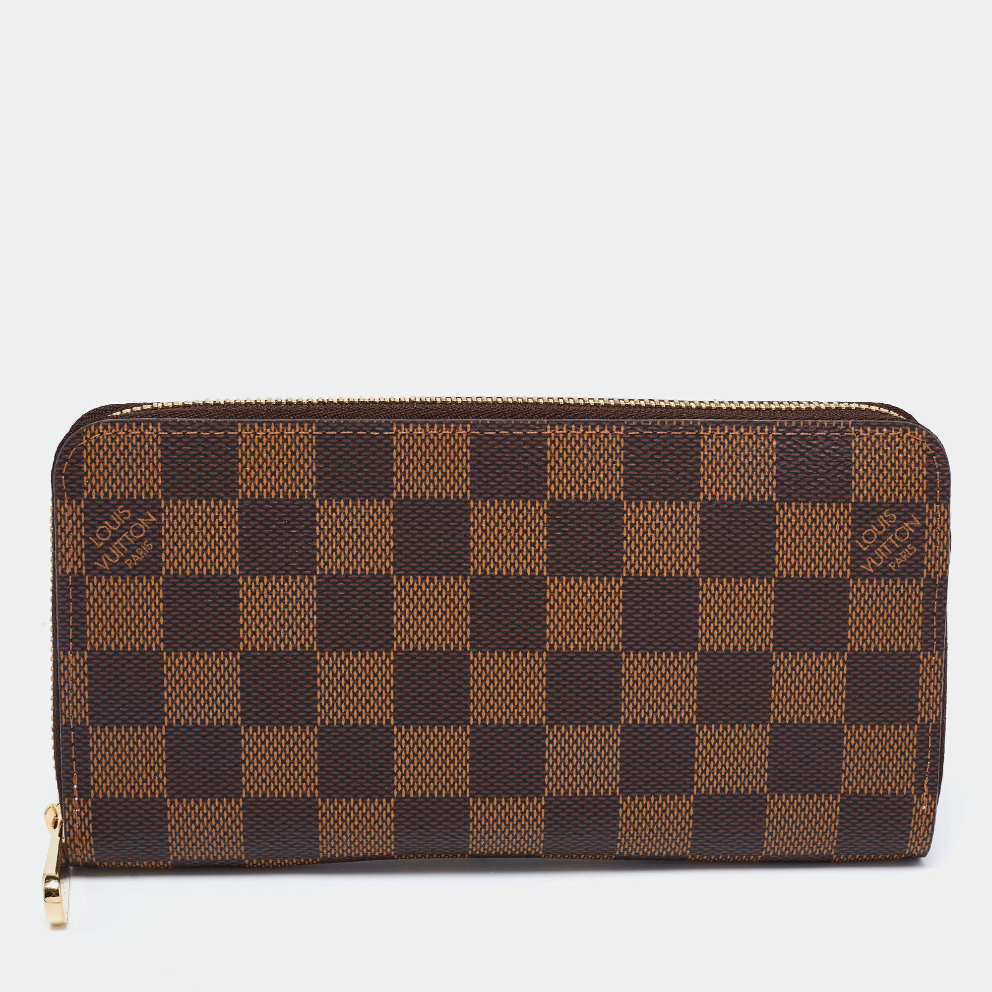 Pre Owned Louis Vuitton Damier Ebene Canvas Zippy Wallet