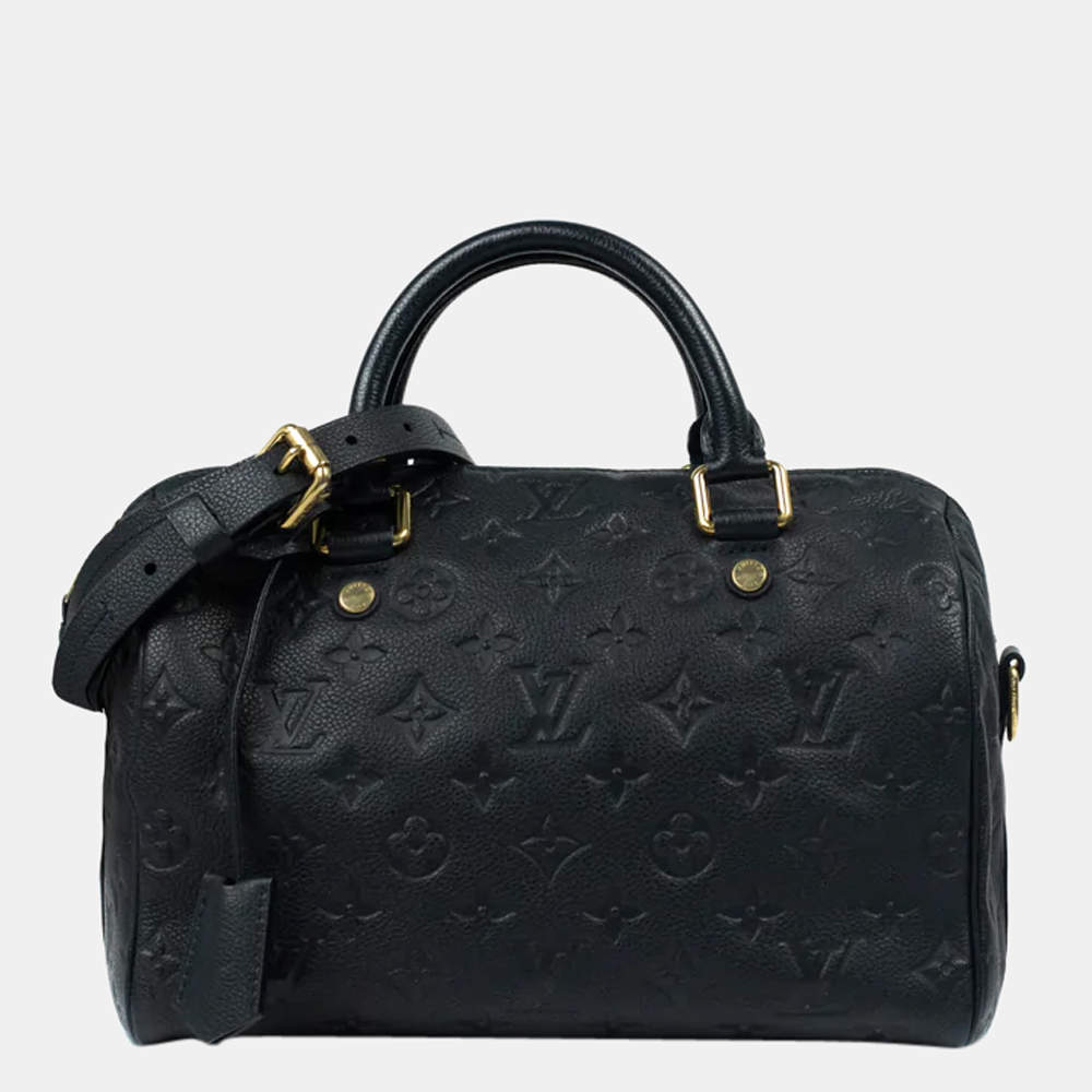 Pre Owned LOUIS VUITTON Speedy Empreinte Shoulder bag in Blue Leather