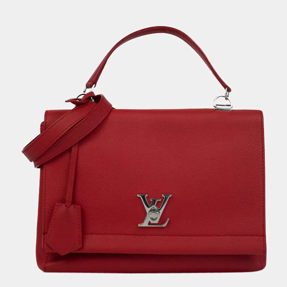 Pre Owned Louis Vuitton Red Epi Leather Lockme II Satchel