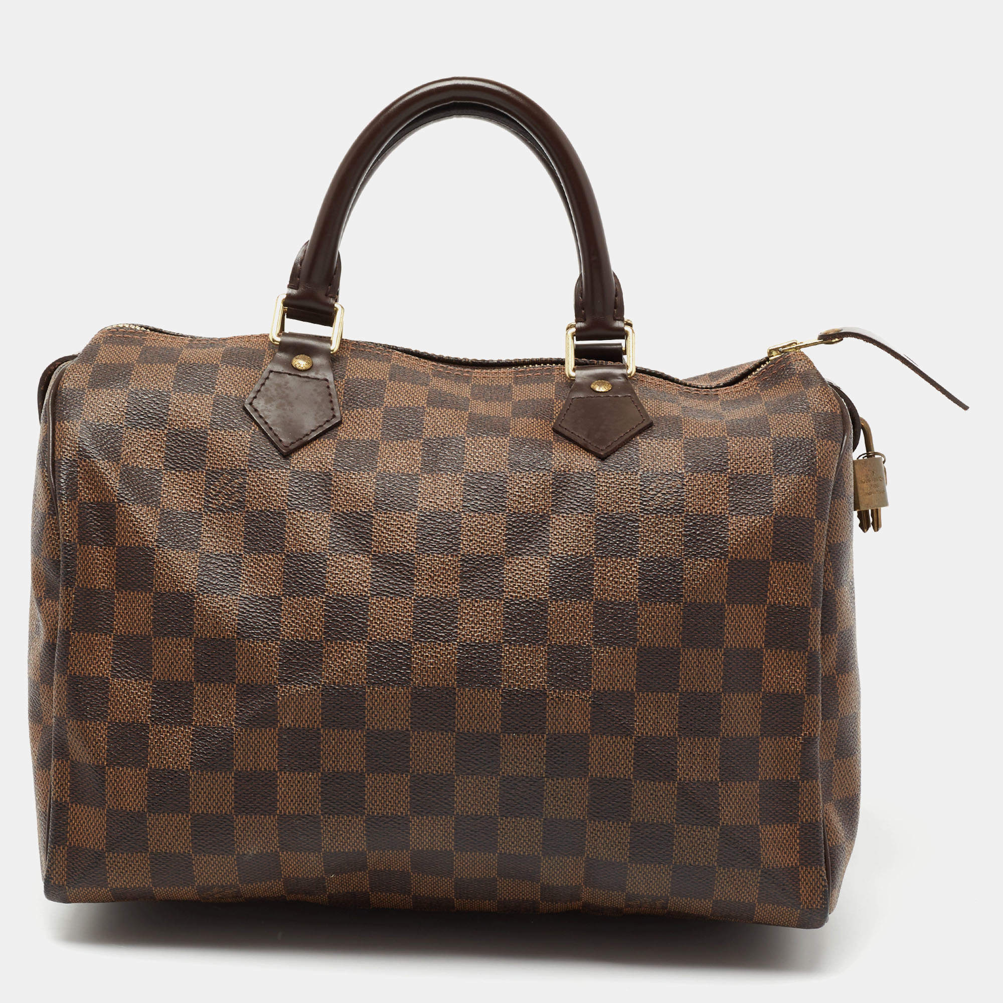 Pre Owned Louis Vuitton Damier Ebene Canvas Speedy 30 Bag