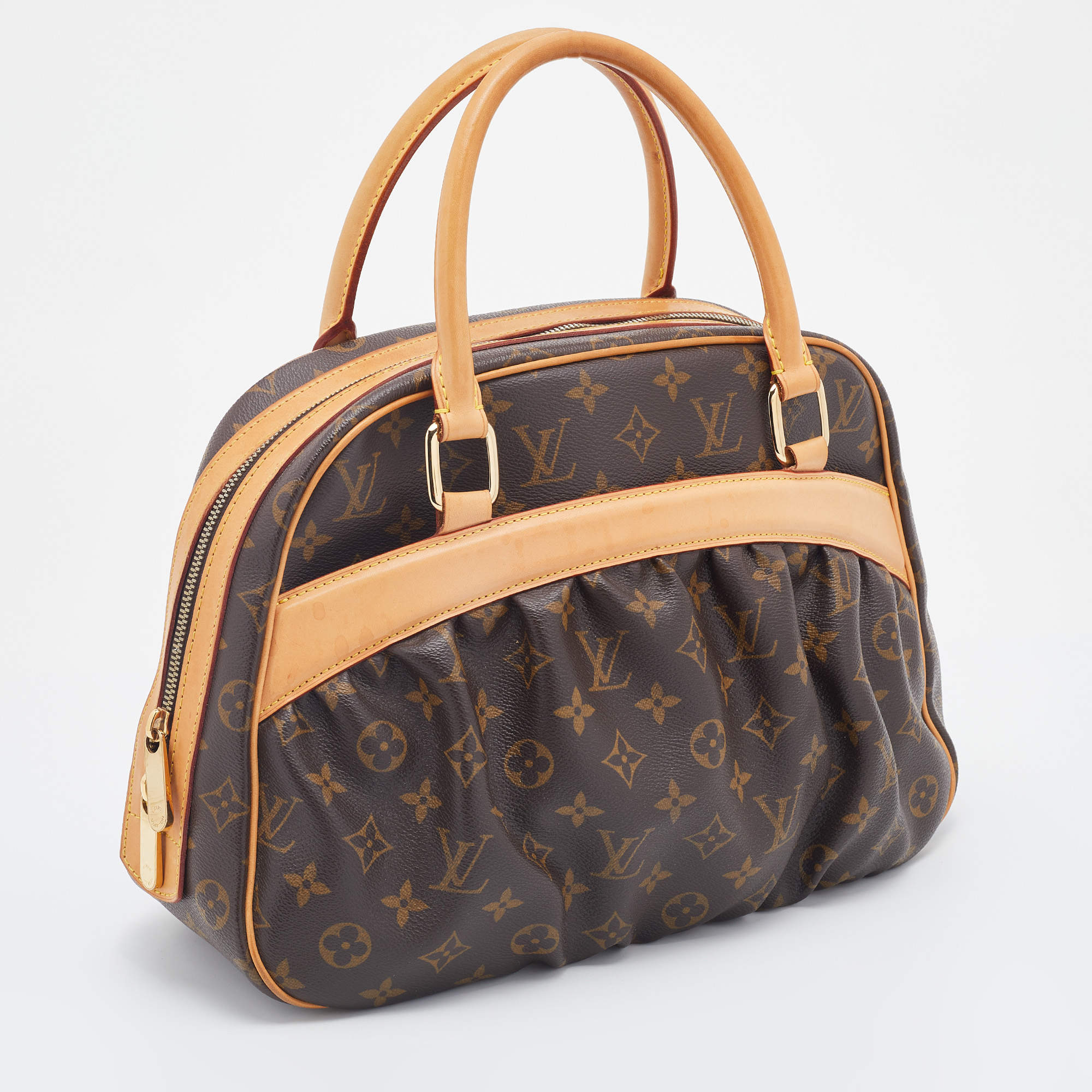 LOUIS VUITTON Mizi Monogram Canvas Satchel Handbag Brown-US