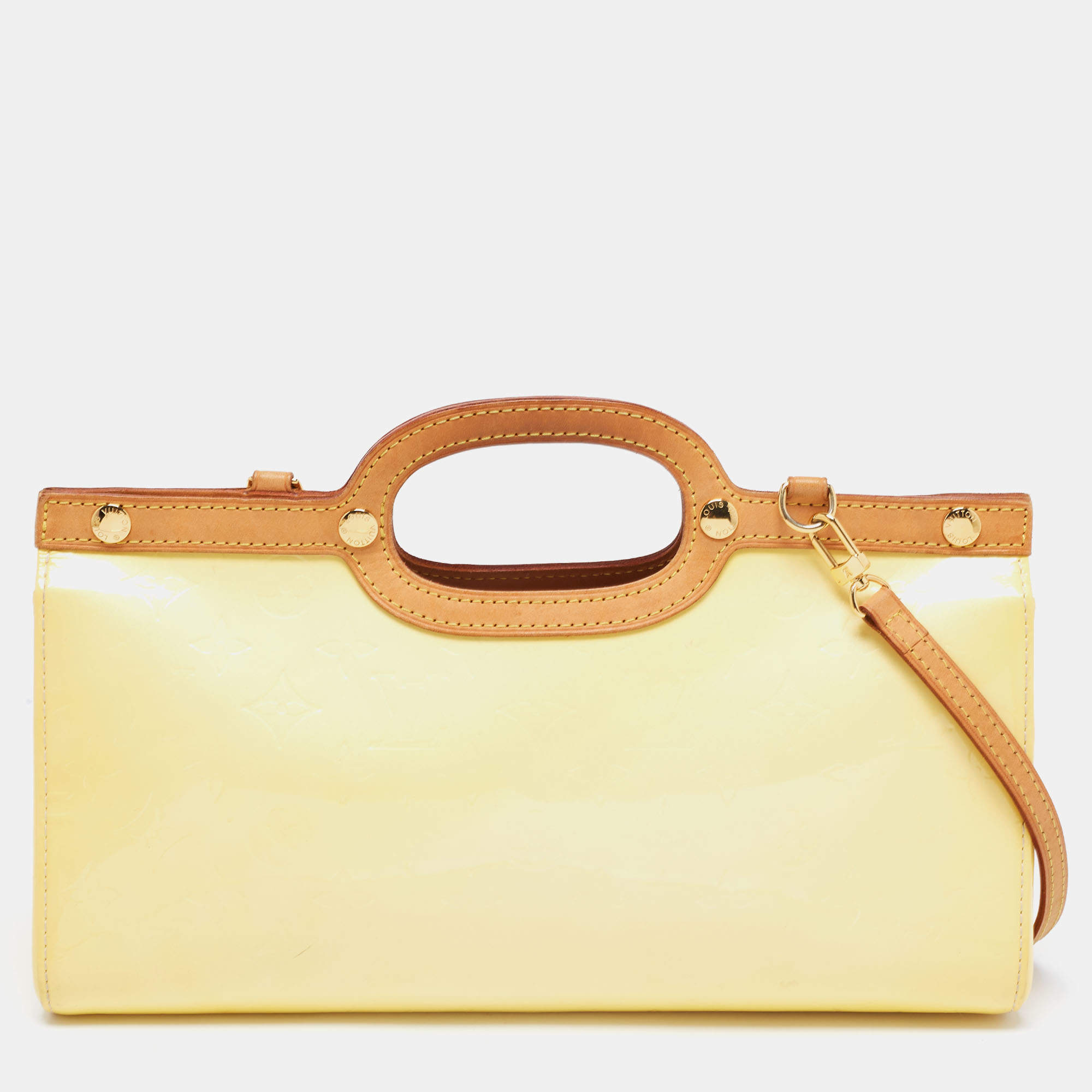 مملوكة مسبقًا حقيبة لوي فيتون روكسبري دريف جلد لامع مطبوع مونوغرامي أخضر