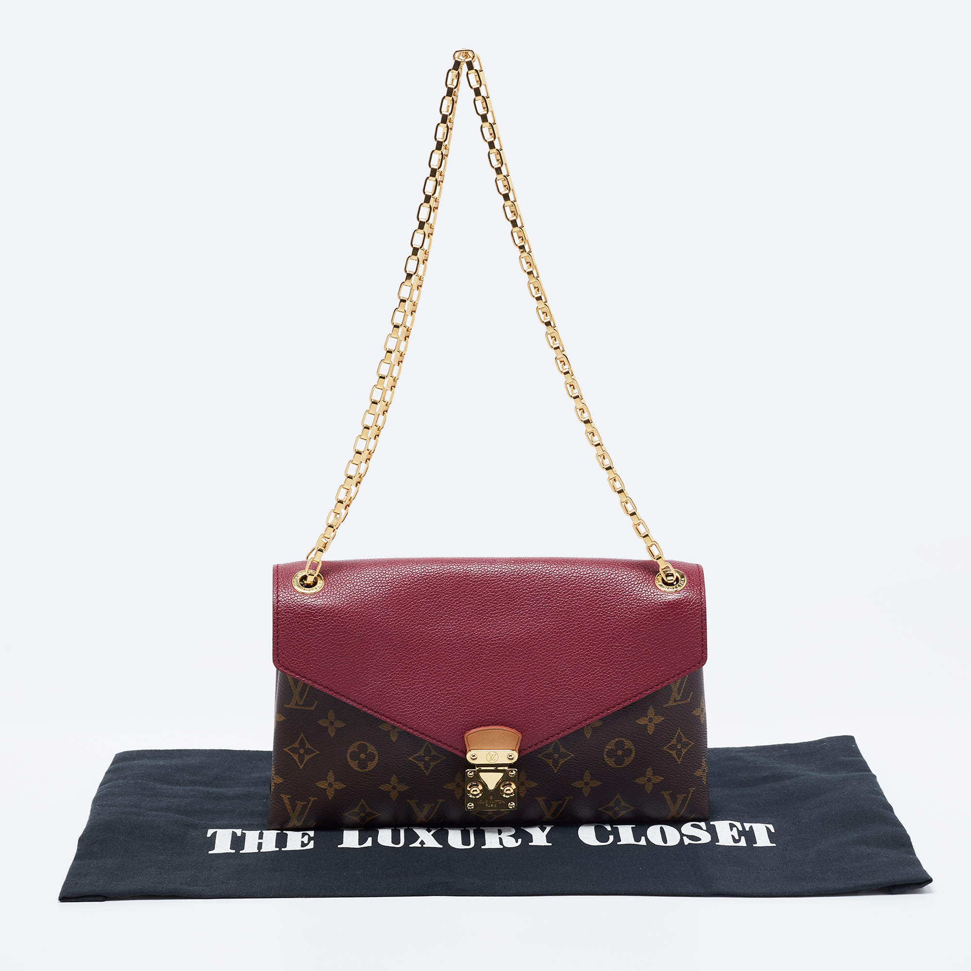 Louis Vuitton Aurore Monogram Coated Canvas Pallas Chain Bag 2014 – My  Girlfriend's Wardrobe LLC