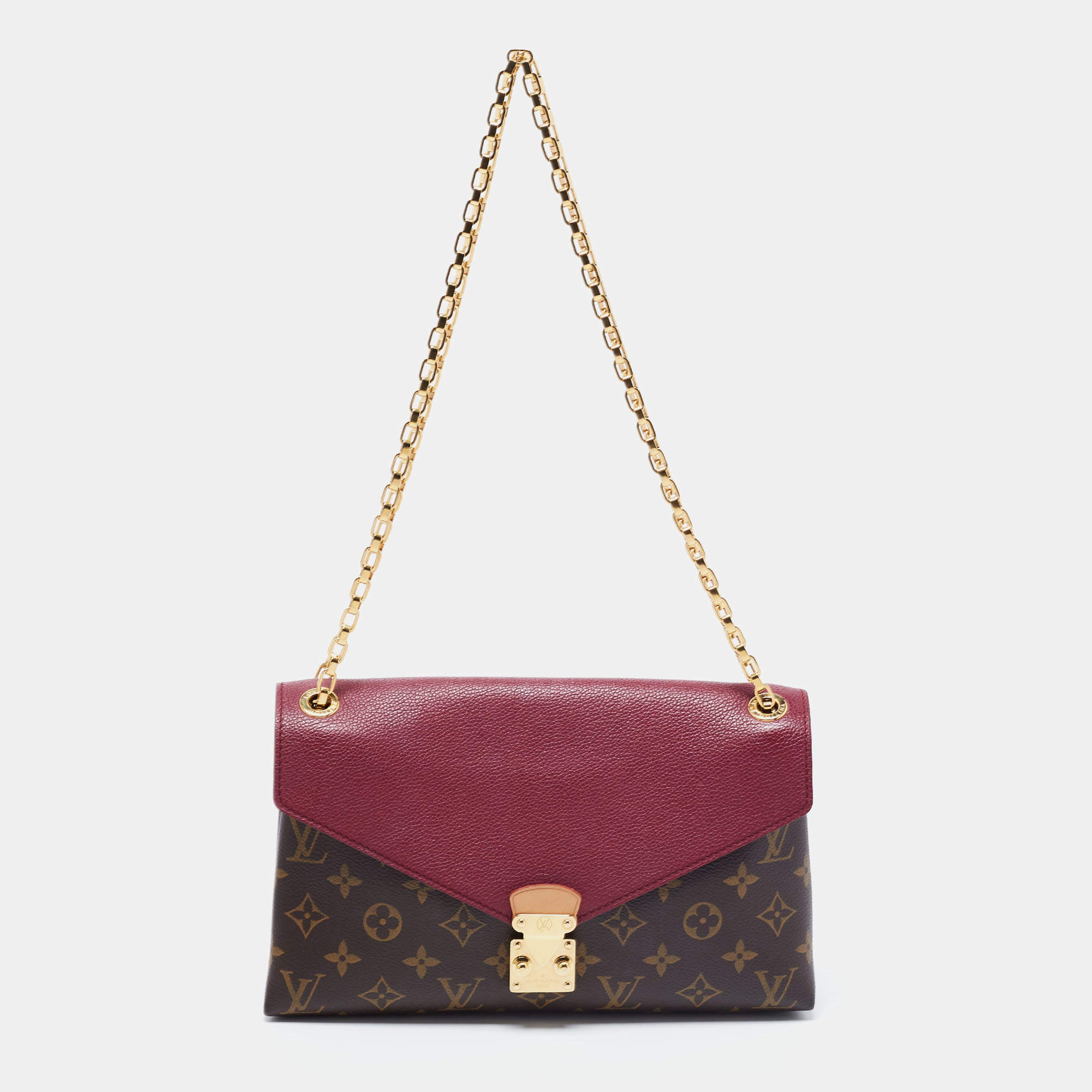 Louis Vuitton Aurore Leather And Monogram Canvas Pallas BB Bag at 1stDibs
