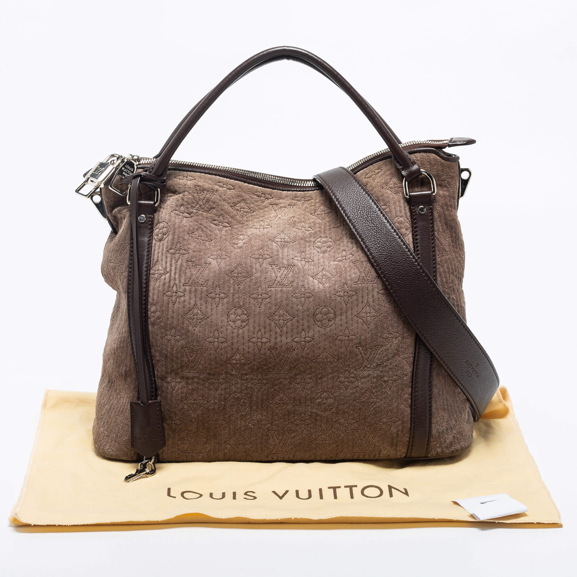 Louis Vuitton Brown Monogram Antheia Suede Ixia PM Bag Louis