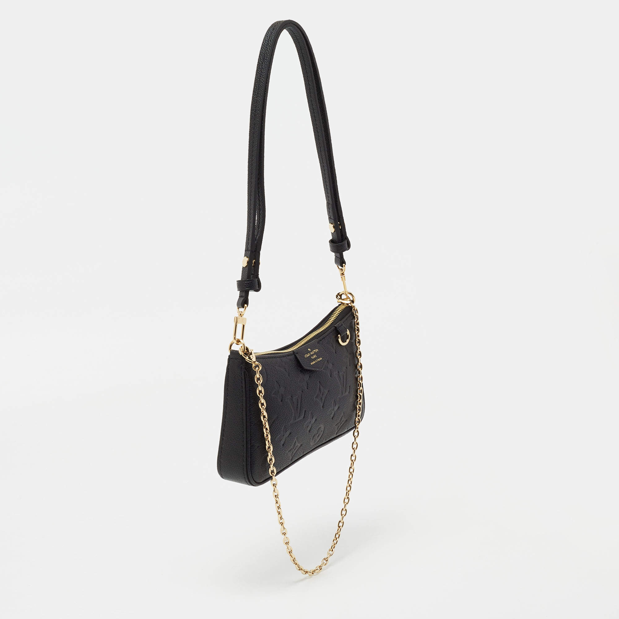 Louis Vuitton Black Monogram Empreinte Leather Easy Pouch On Strap Bag  Louis Vuitton