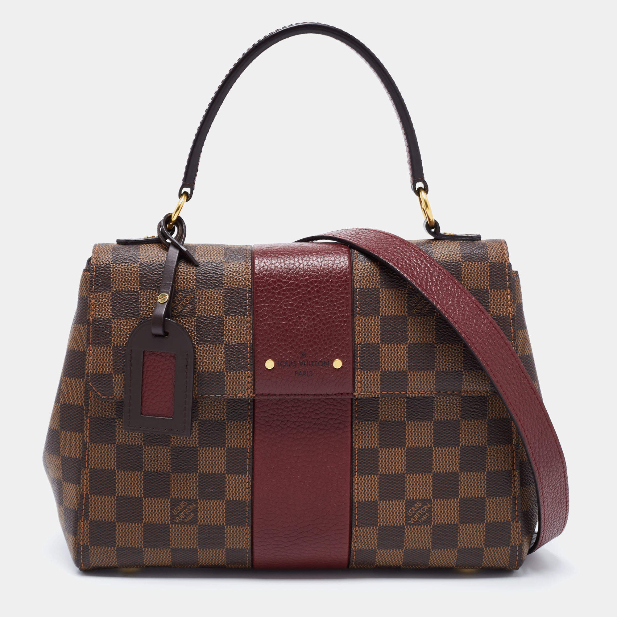 Pre Owned Louis Vuitton Bordeaux Damier Ebene Canvas Bond Street Bag