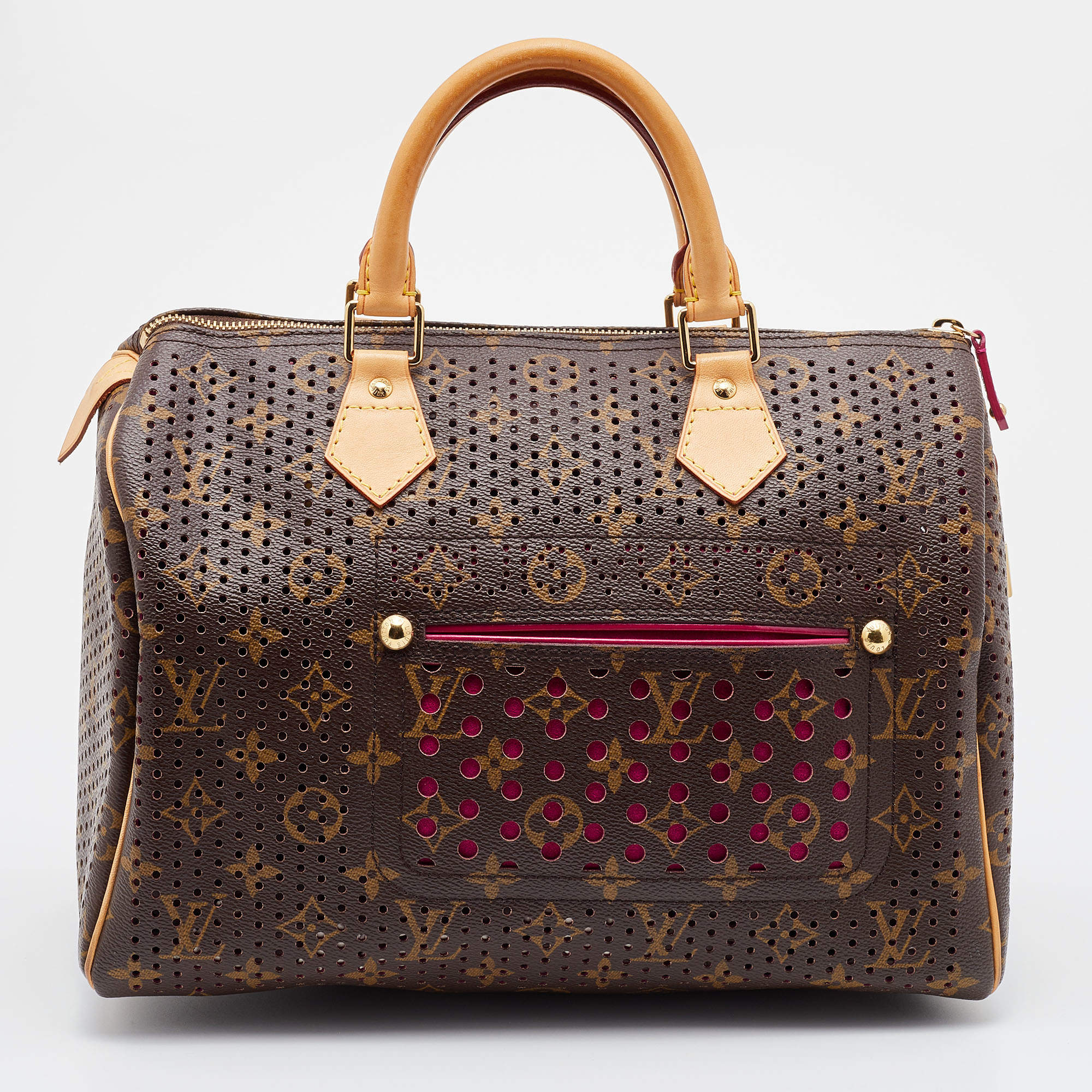 مملوكة مسبقًا Louis Vuitton Fuchsia Monogram Perforated Canvas Limited Edition Speedy 30 Bag