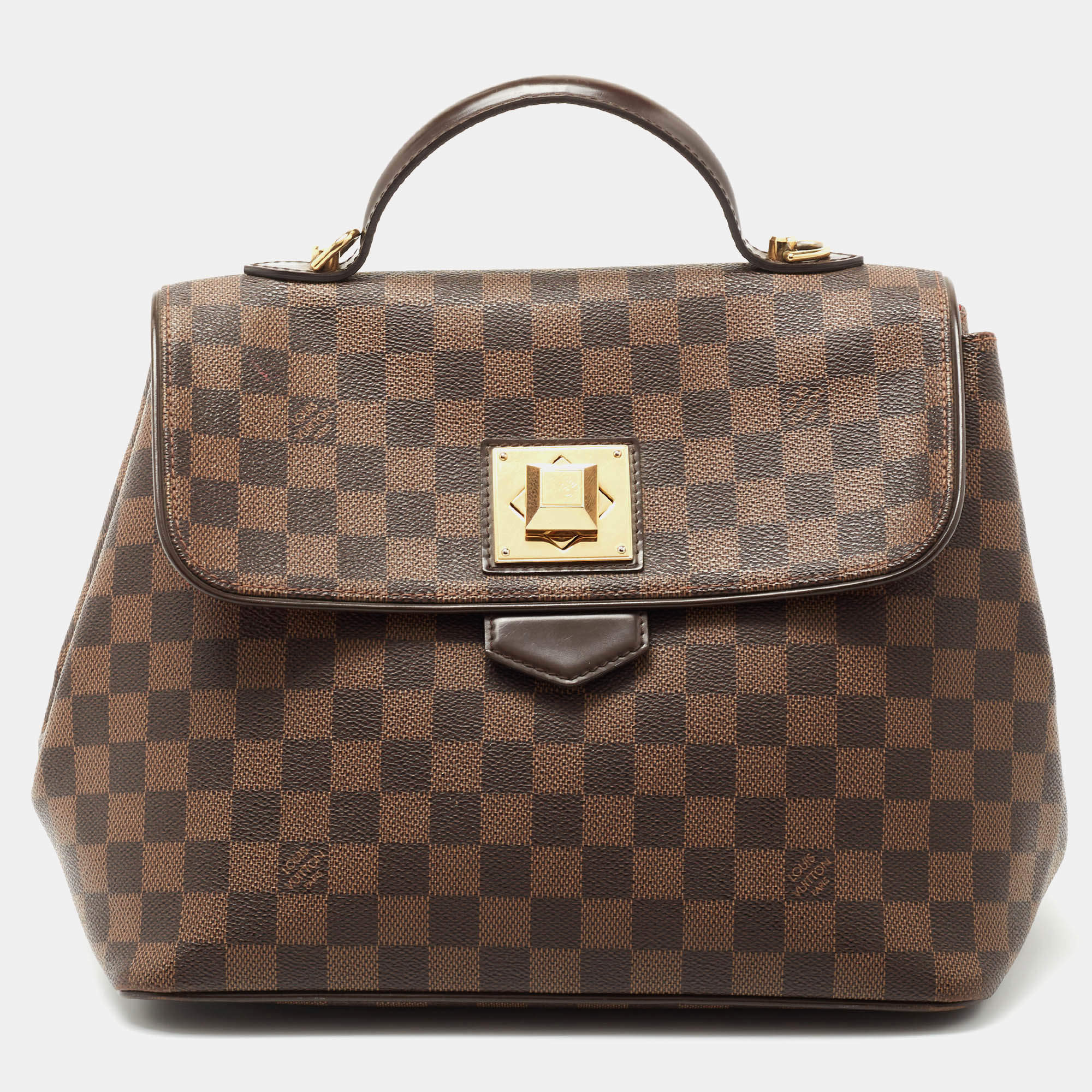 Pre Owned Louis Vuitton Damier Ebene Canvas and Leather Bergamo MM Bag