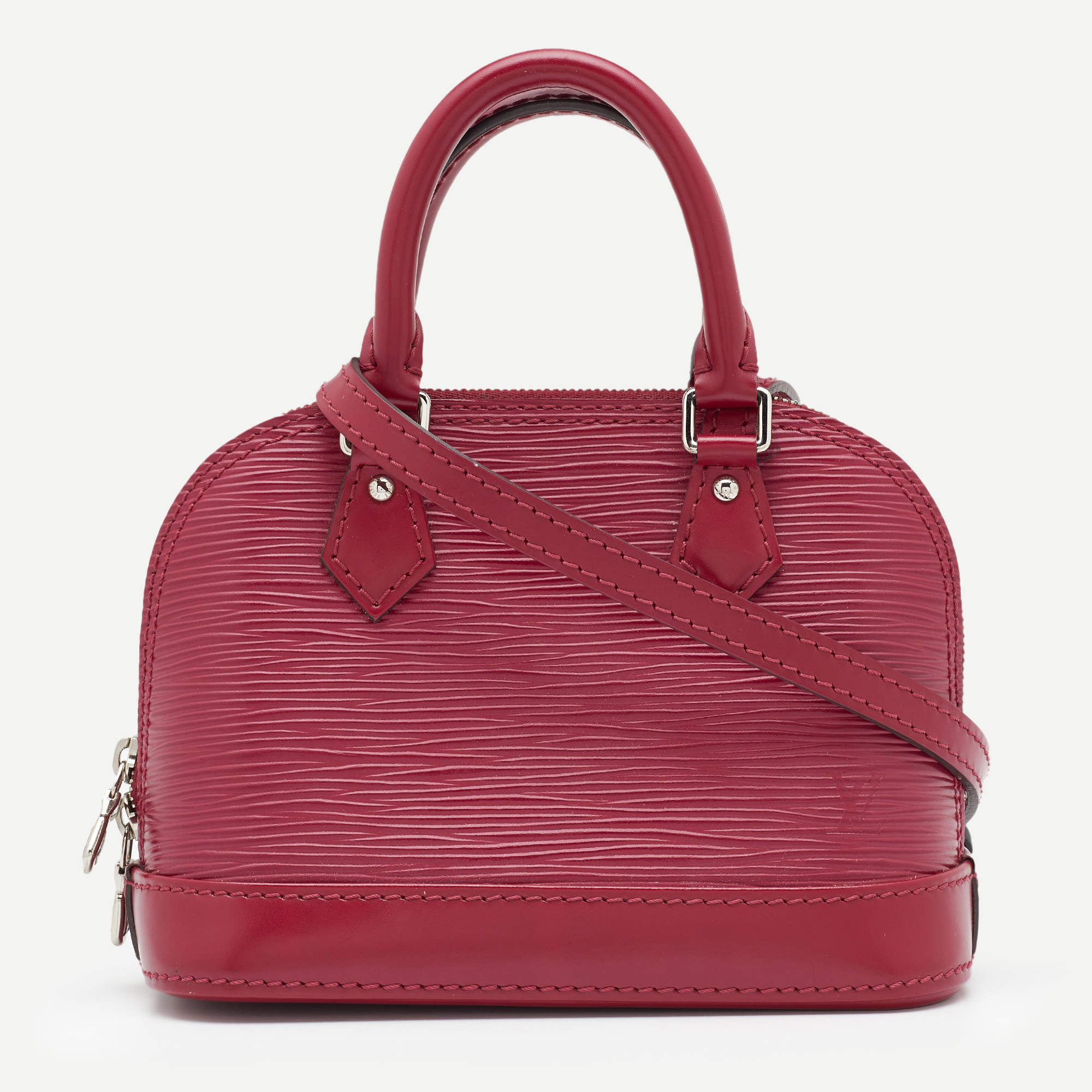 Pre Owned Louis Vuitton Fuchsia Epi Leather Nano Alma Bag
