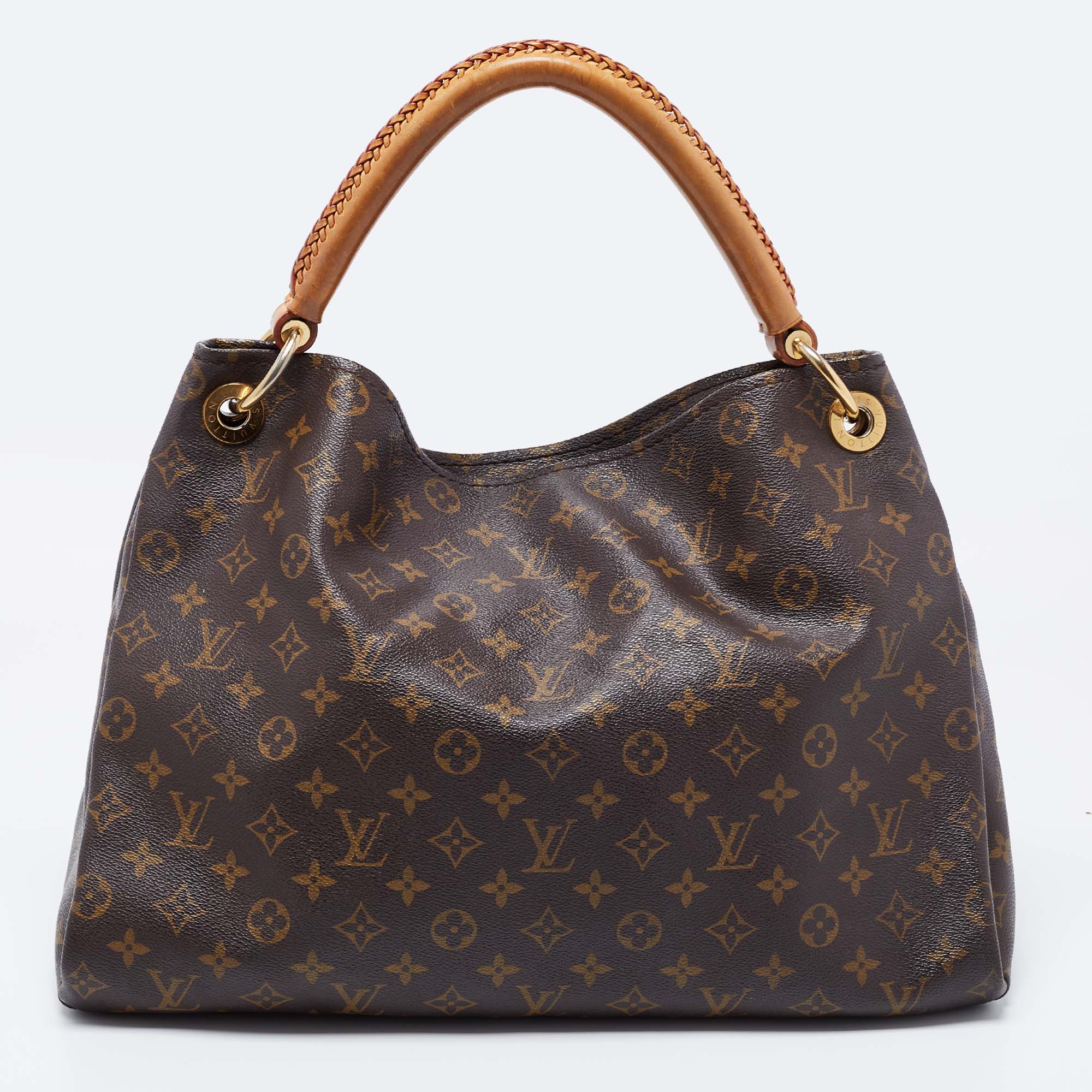 Louis Vuitton Artsy Handbag Monogram Canvas with Python MM Brown 1743091