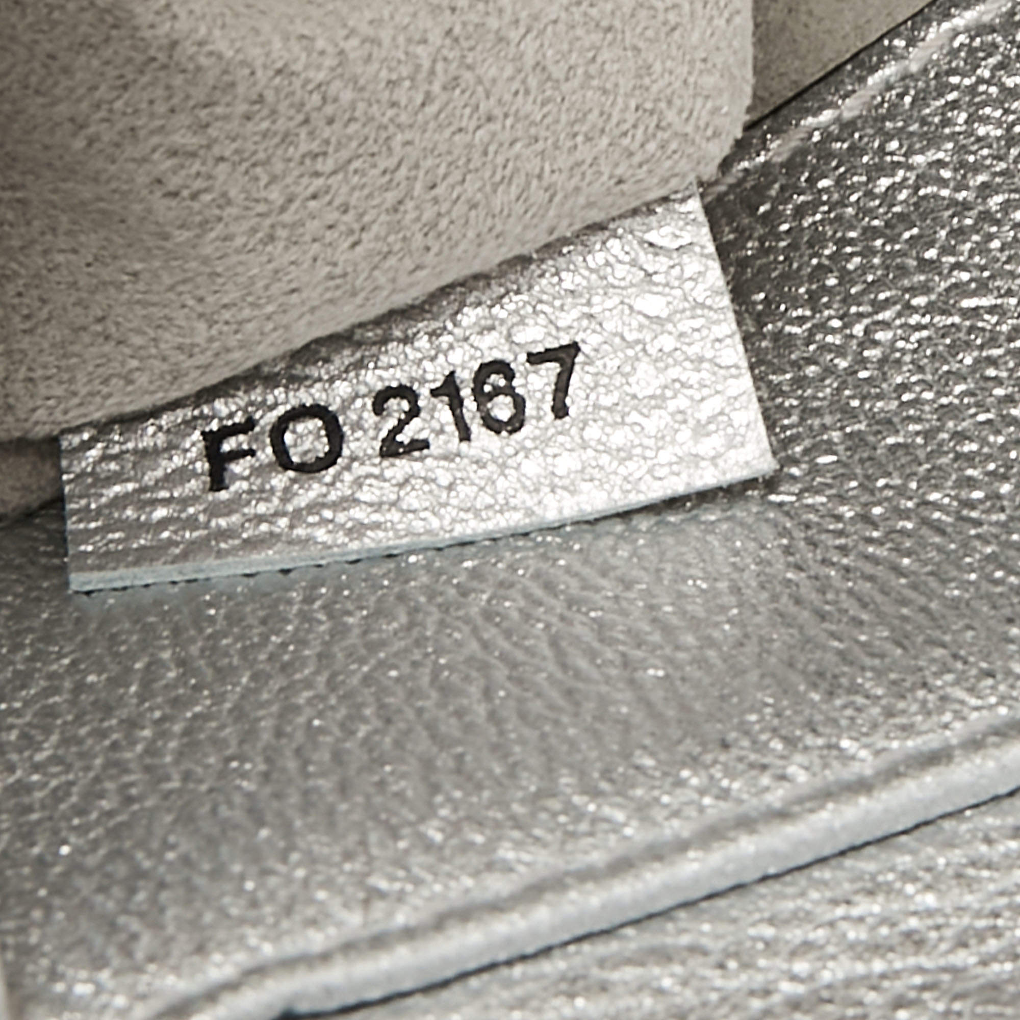 Louis Vuitton Silver Metallic Leather Braided Around Very Chain Bag