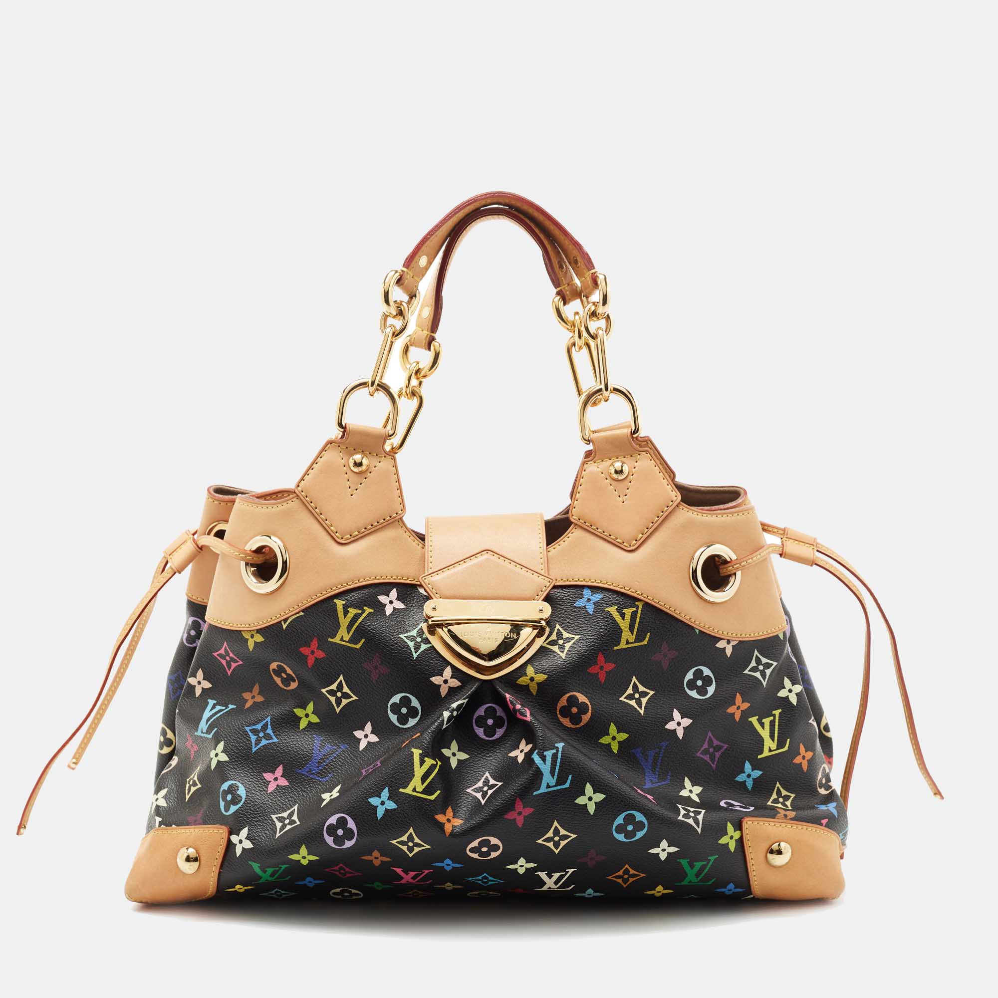 Pre Owned Louis Vuitton Black Multicolore Monogram Canvas Ursula Bag