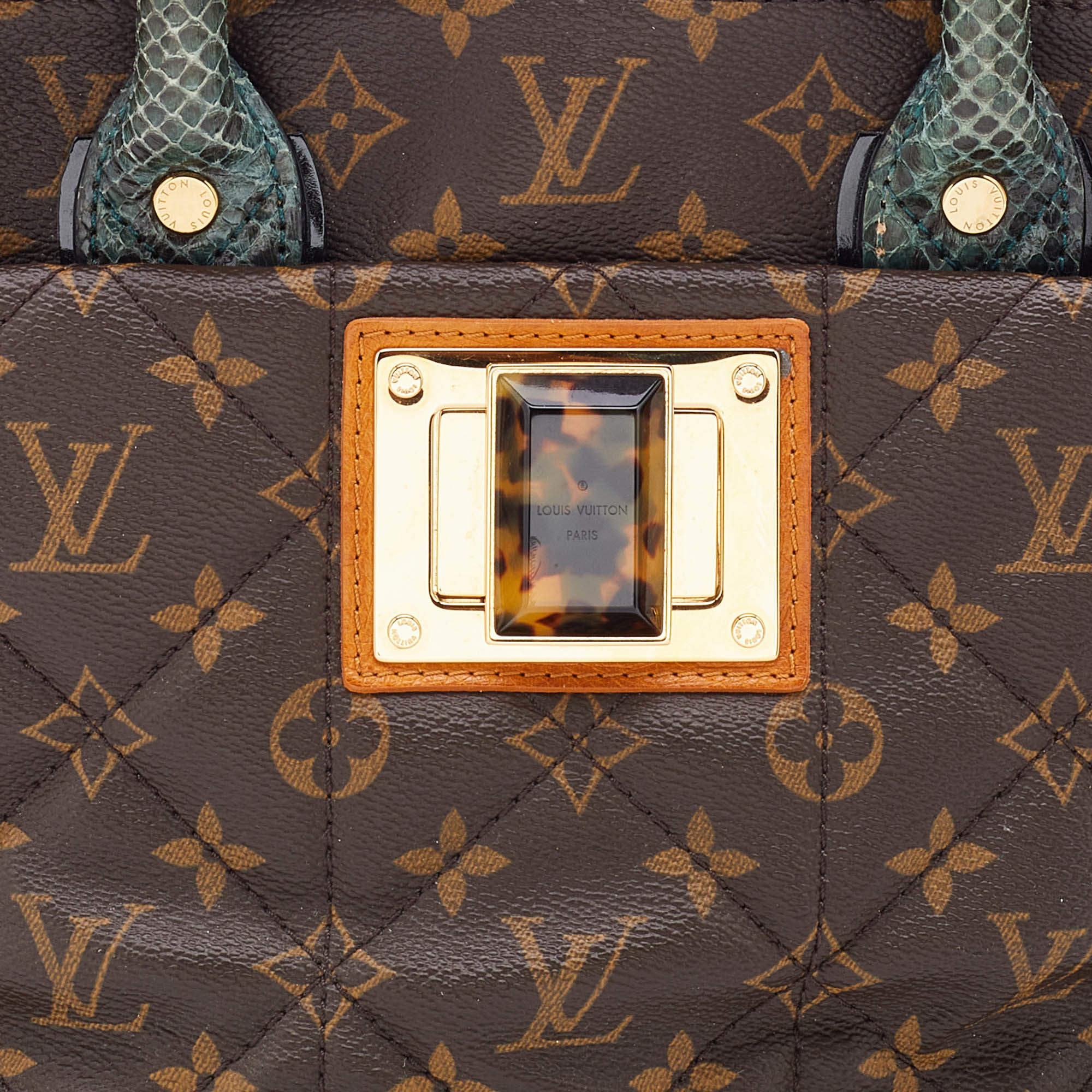 Louis Vuitton Bleu Snakeskin, Ostrich & Monogram Canvas Etoile, Lot #56251