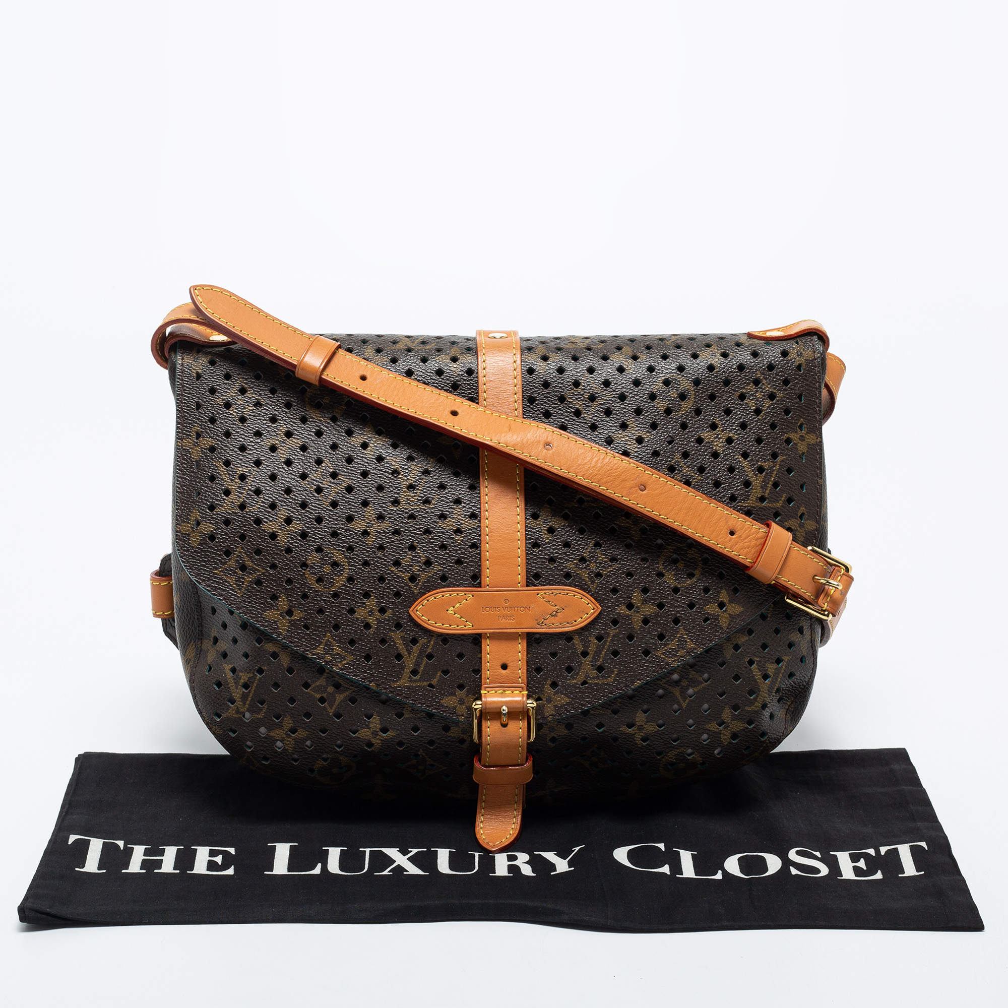 Louis Vuitton Black Flore Perforated Leather Limited Edition