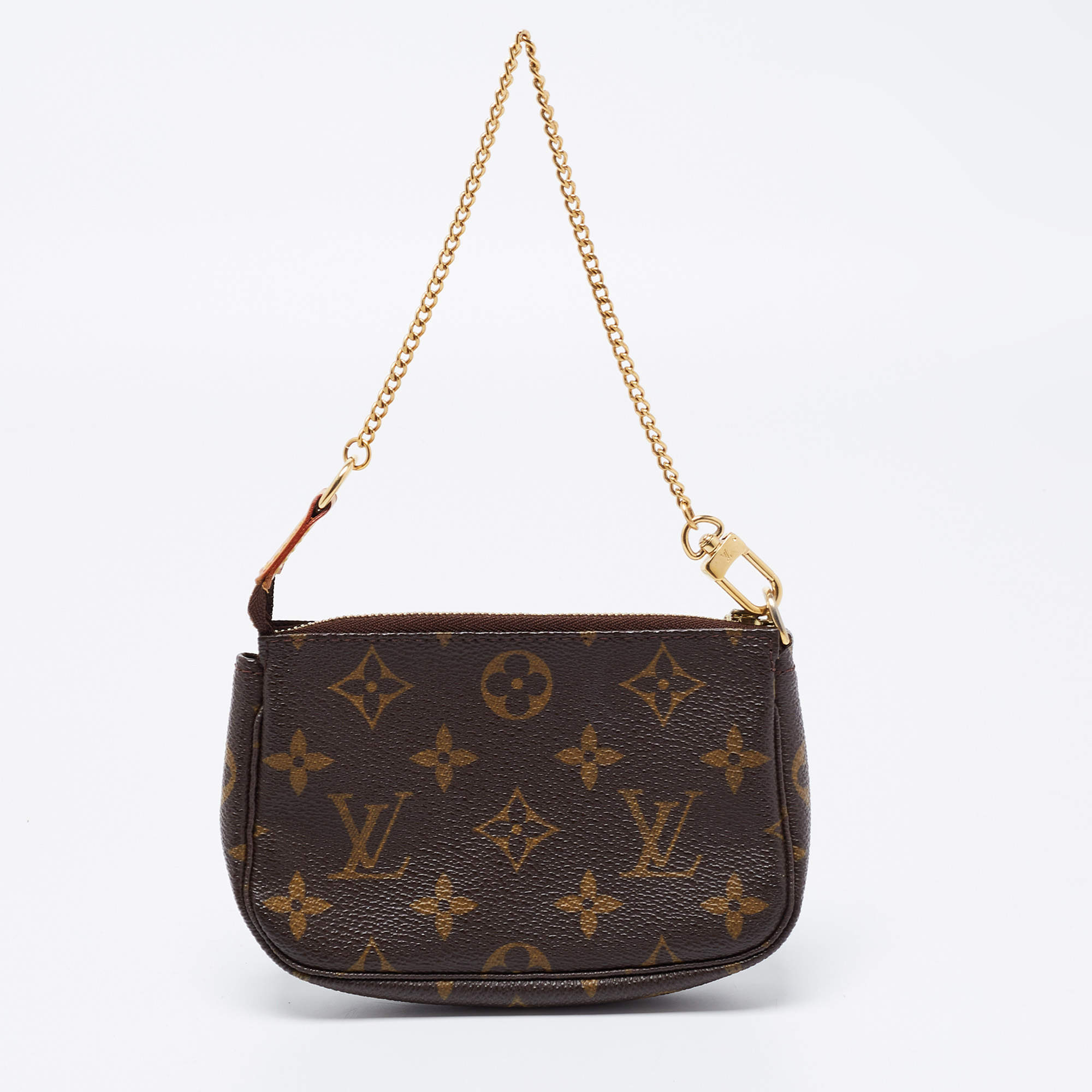 Gucci Brown Guccissima Leather GG Wristlet Pochette Bag - Yoogi's