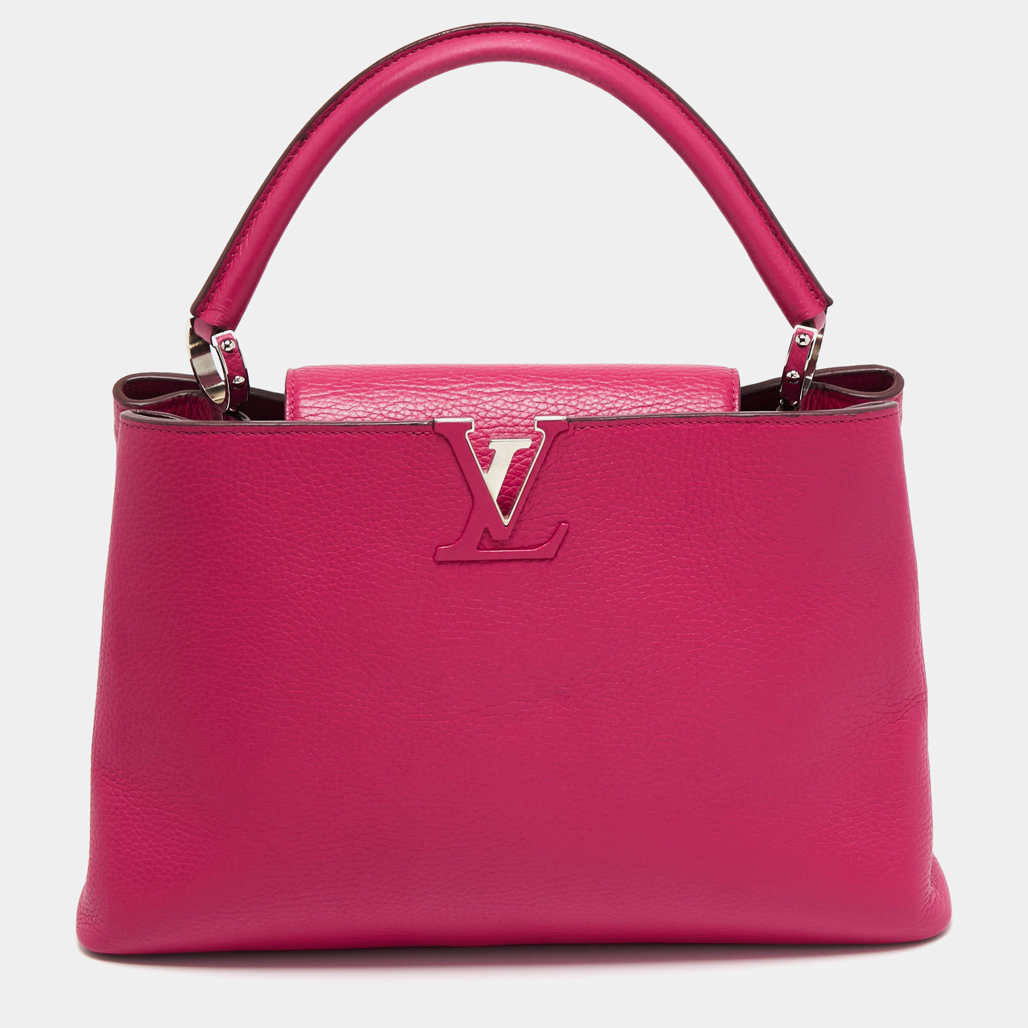 Louis Vuitton Python-Trimmed Taurillon Capucines MM - Pink Handle