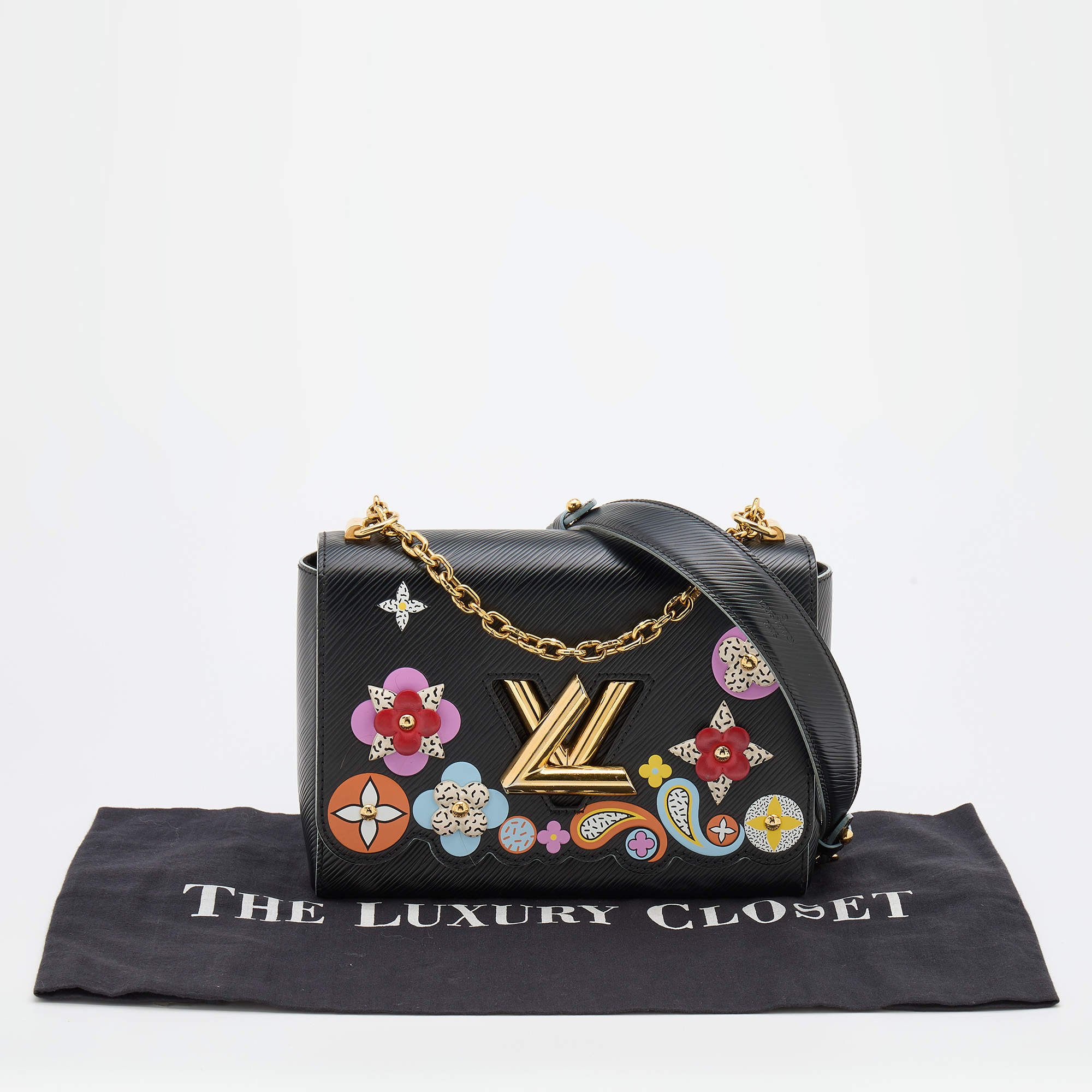 Louis Vuitton Twist Handbag Limited Edition Monogram Canvas and Leather MM  Black 972002