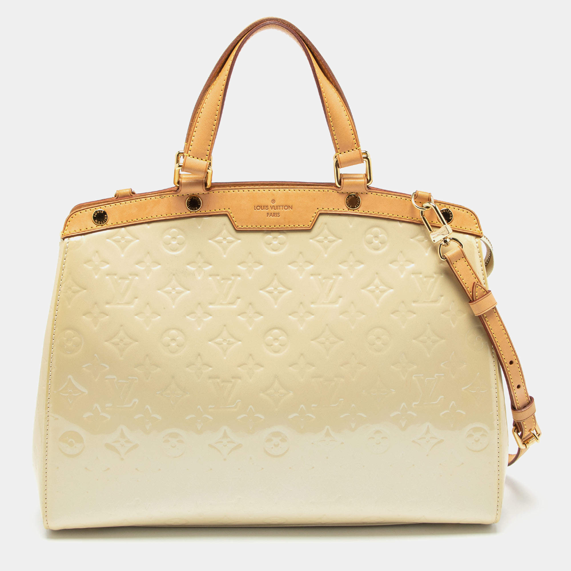 Pre Owned Louis Vuitton Corail Monogram Vernis Brea GM Bag