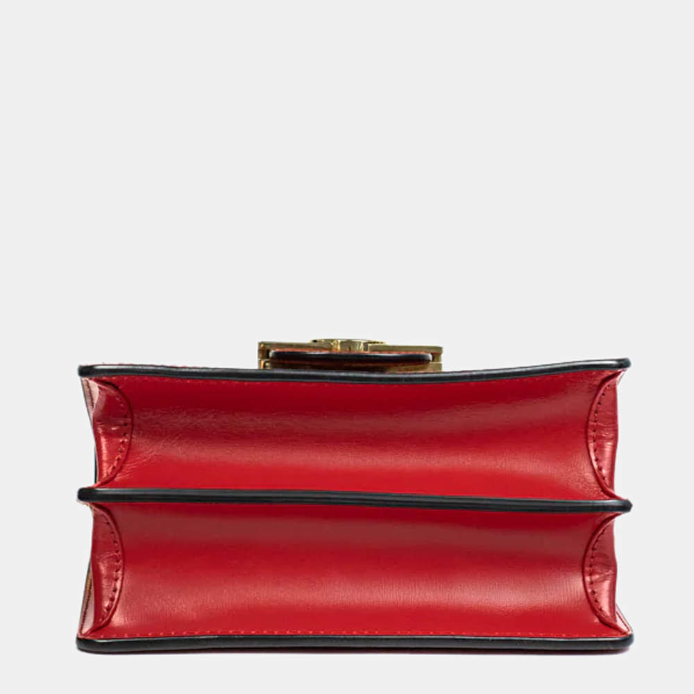 Louis+Vuitton+Dauphine+Shoulder+Bag+Black+Red+Monogram+Lace+Patent