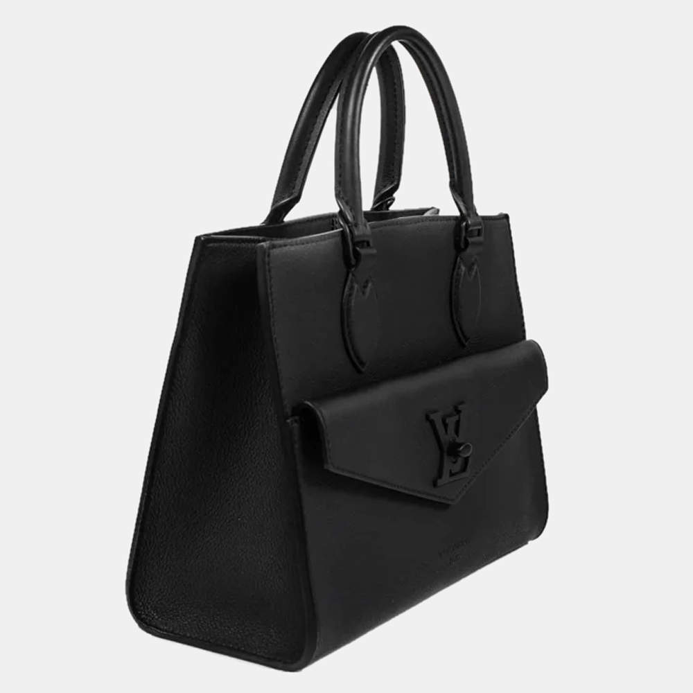 LockMe Shopper Tote Bag - Luxury Lockme Leather Blue