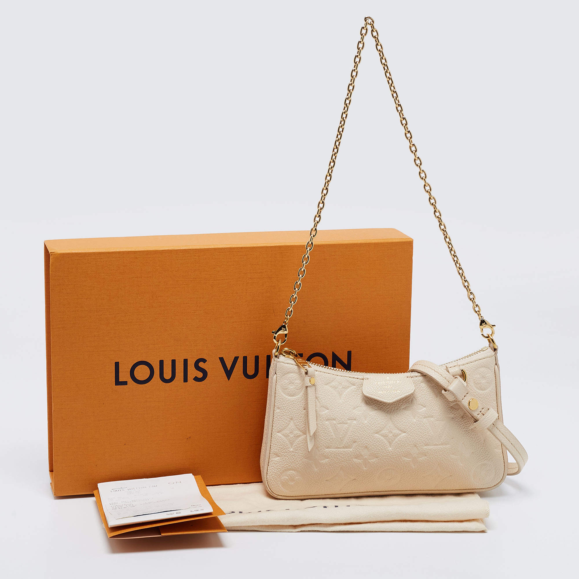 Louis Vuitton Cream Monogram Empreinte Easy Pouch on Strap Crossbody 1LV1114a