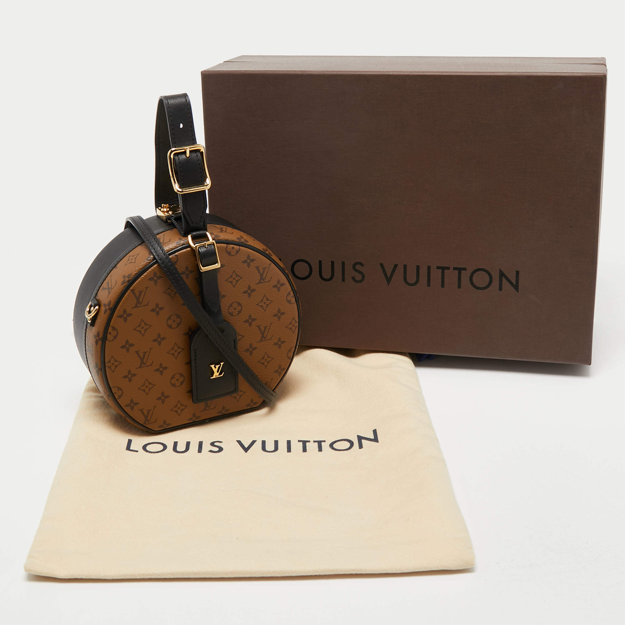 LOUIS VUITTON Petite Boite Chapeau Reverse & Monogram SS18 Bag sz 17x15x8cm  #LV43514 QUALITY PLATINUM 1:…