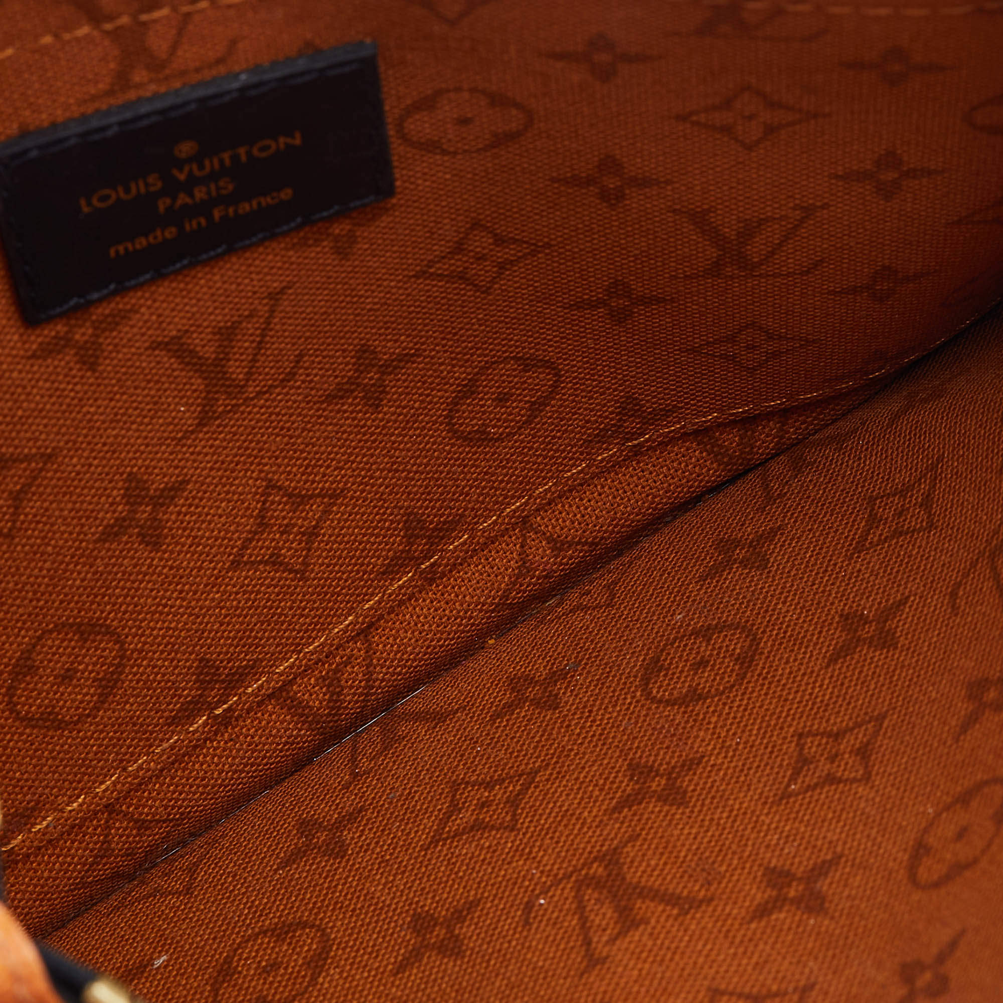 Louis Vuitton Crafty Neverfull MM Giant Monogram Caramel Black Bag ×No Pouch×