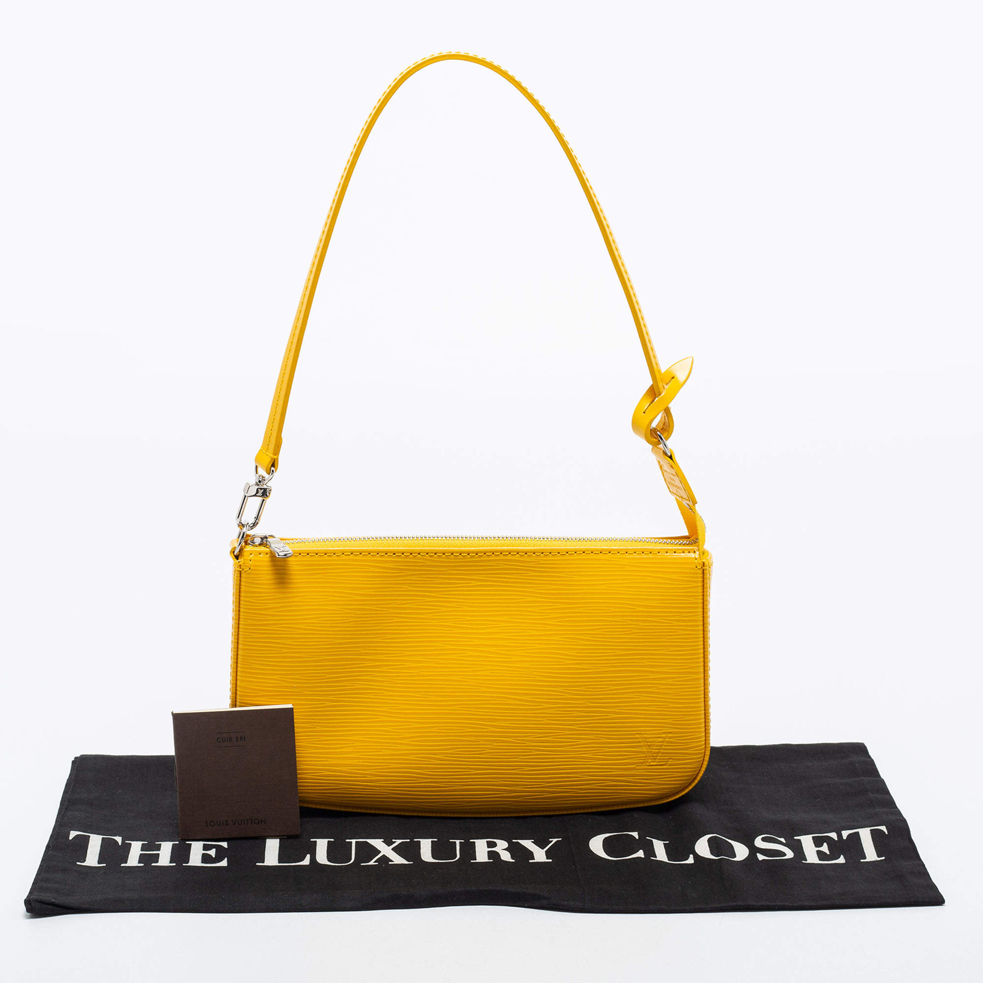 Louis Vuitton Citron Epi Leather Pochette Accessories Bag Louis