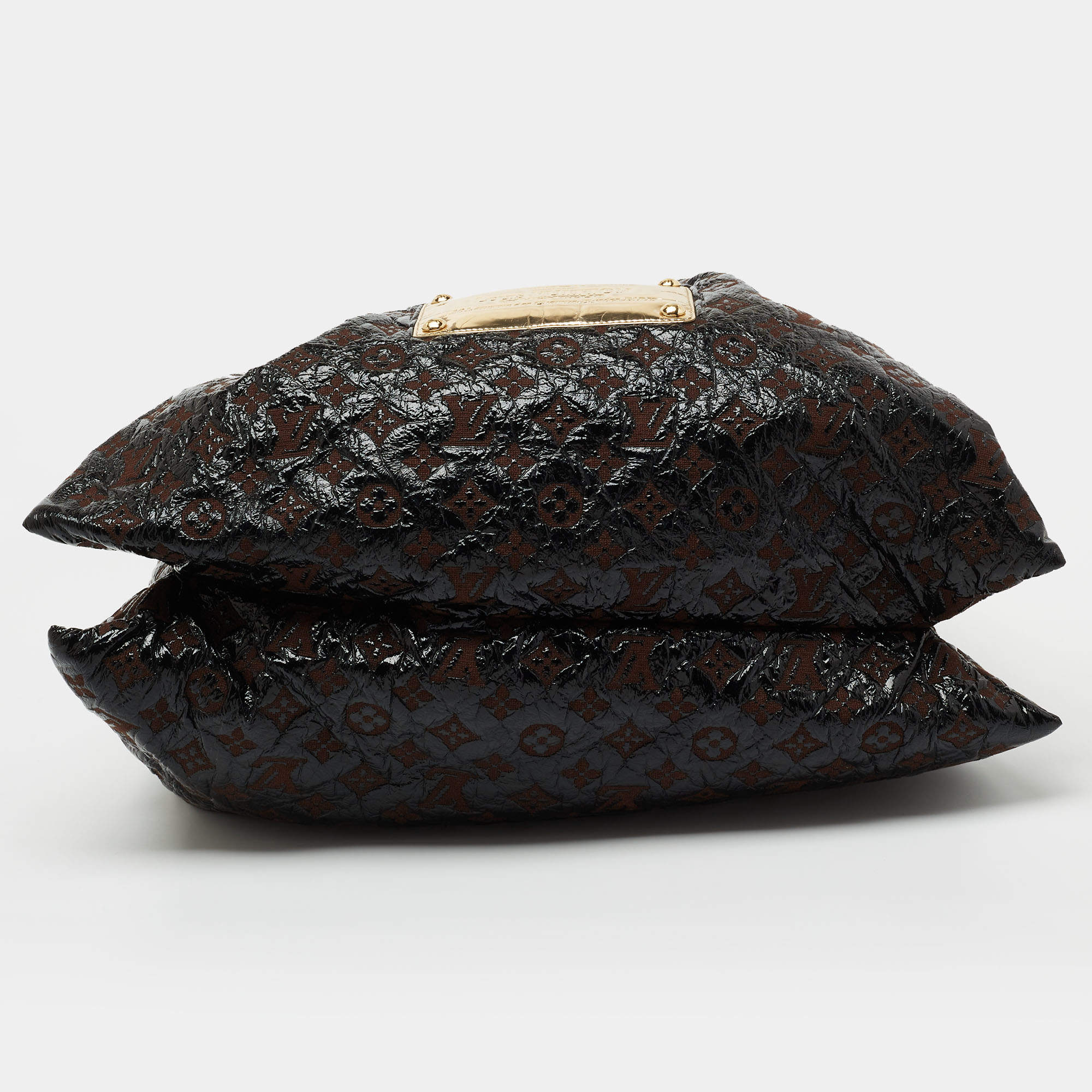Louis Vuitton Brown Vinyl Monogram Squishy Inventeur Black Leather