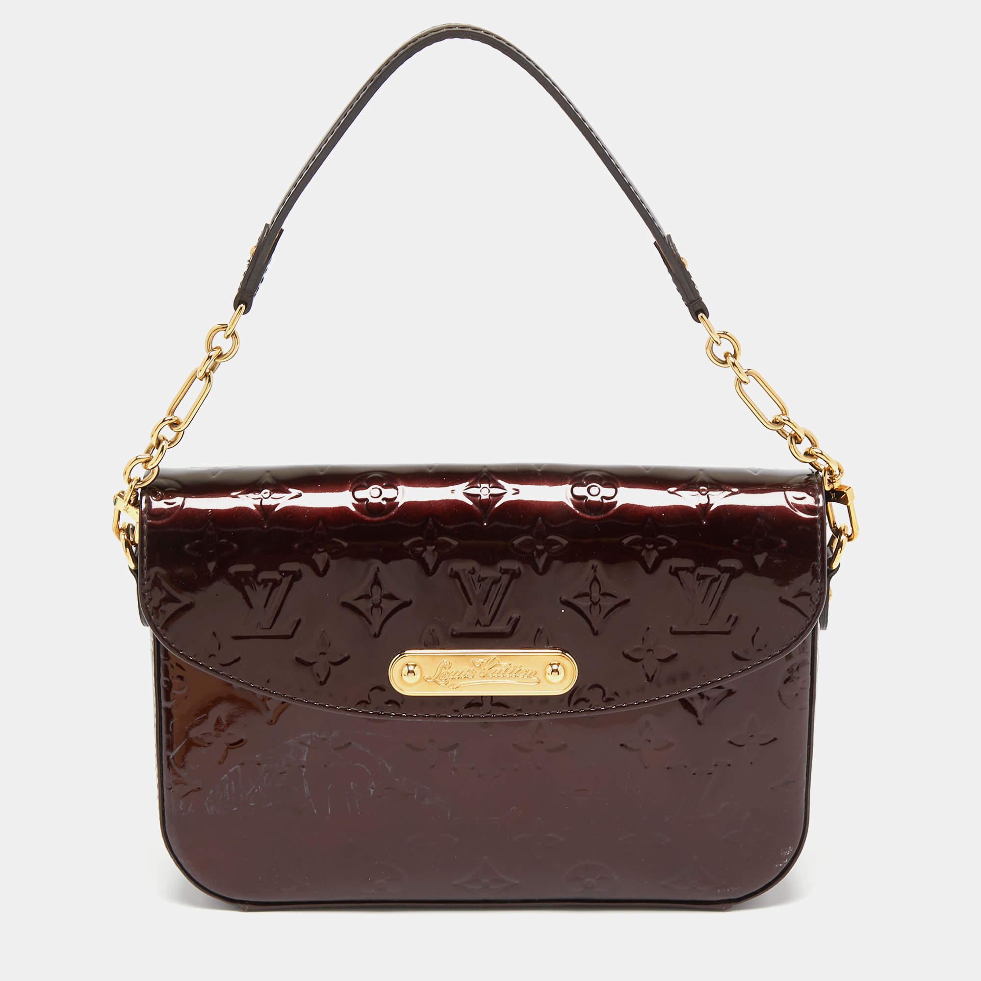 Pre Owned Louis Vuitton Amarante Monogram Vernis Rodeo Drive Bag