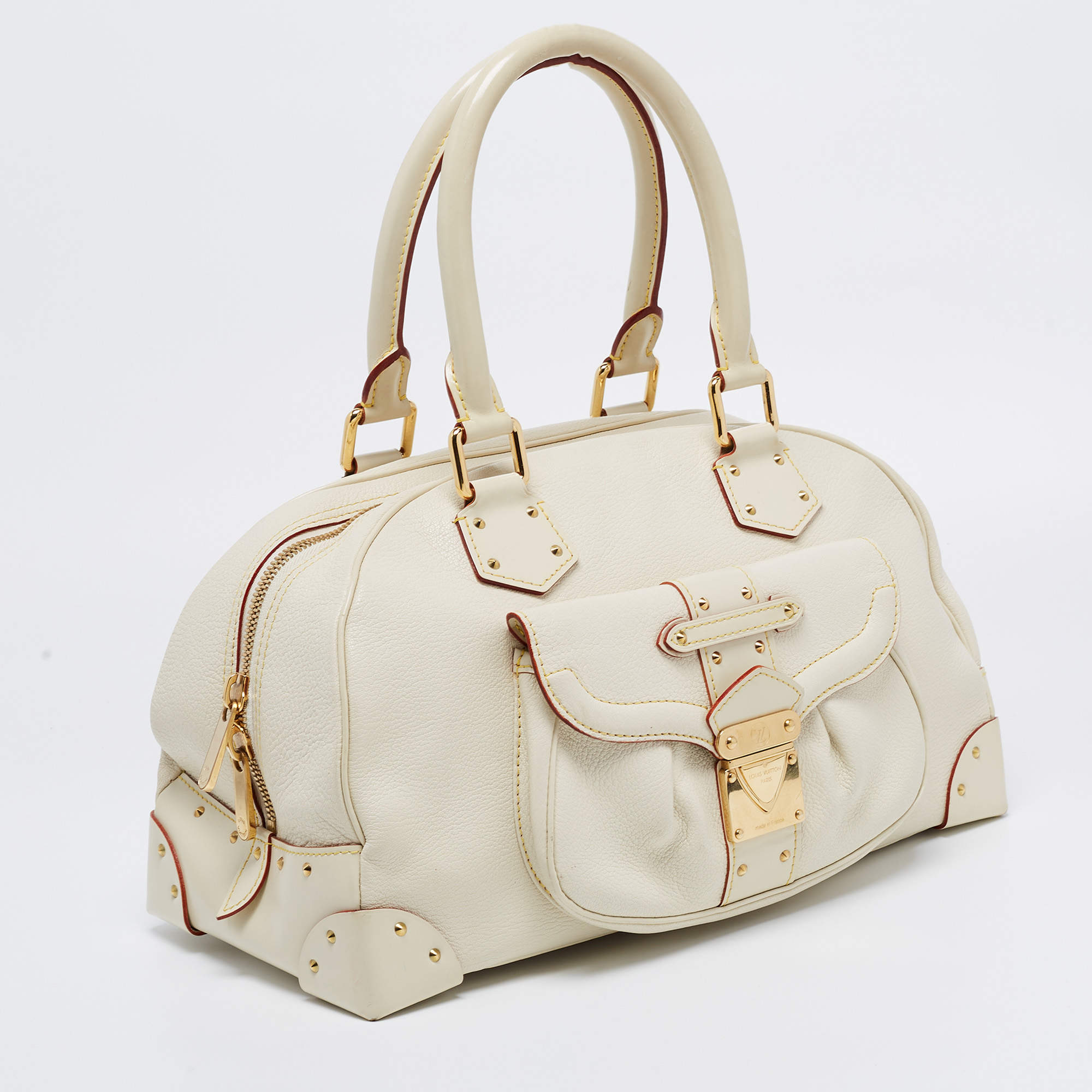 Louis Vuitton Suhali Le Superbe Top Handle Bag Beige Leather for