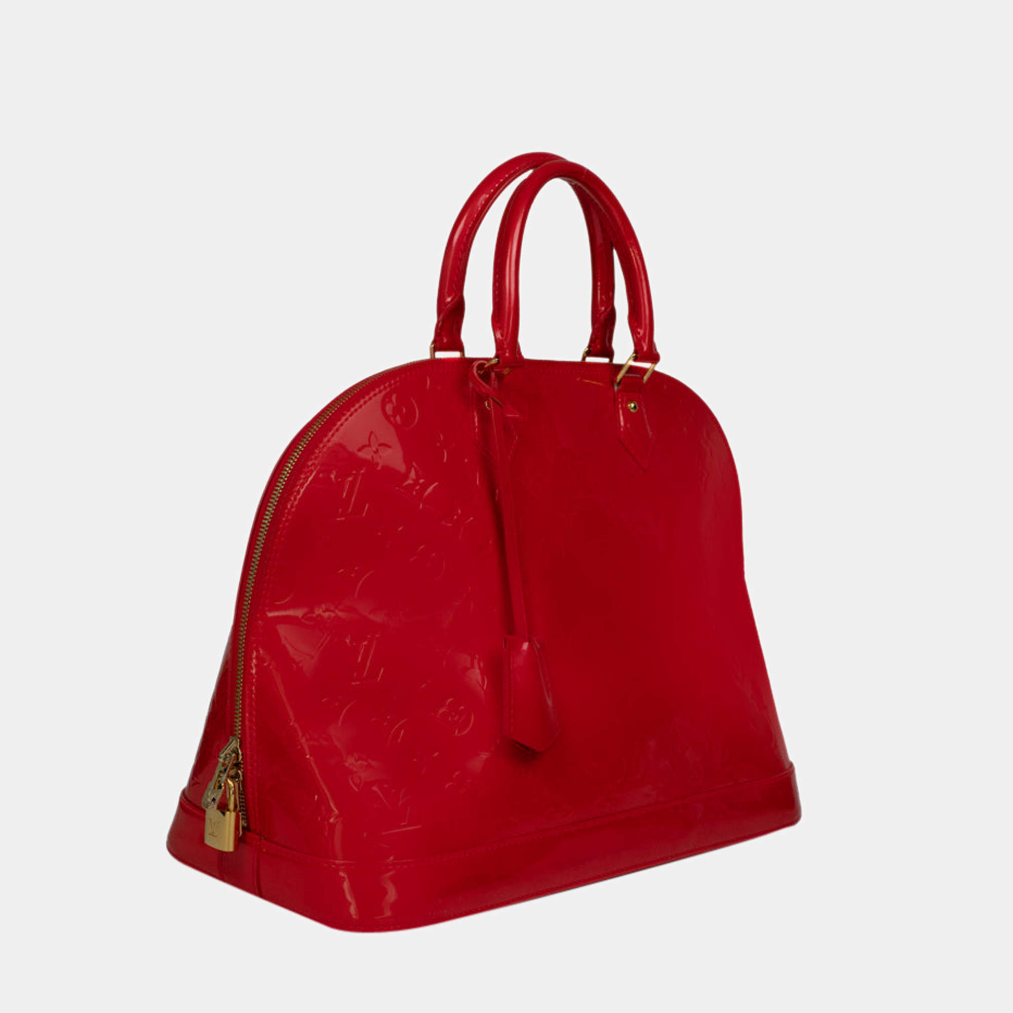 Louis Vuitton Red/Pink Monogram Vernis Rayures Alma BB Bag Louis