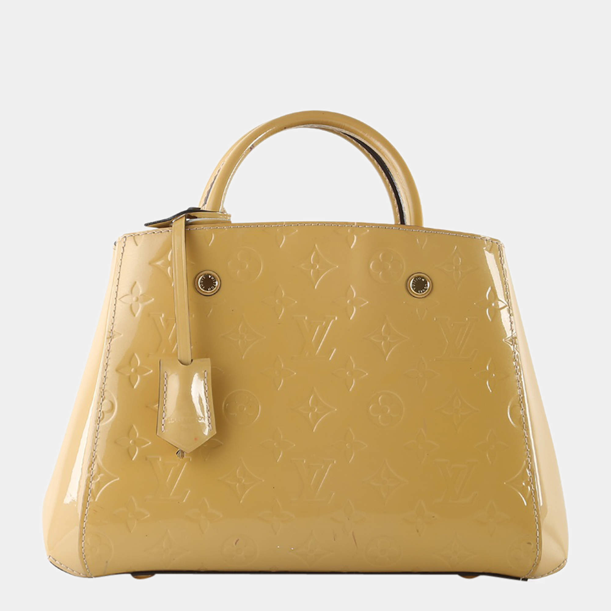 Louis Vuitton Beige Montaigne BB Dune Monogram Vernis Leather