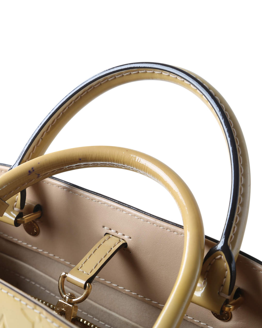 Louis Vuitton Beige Montaigne Bb Dune Monogram Vernis Leather Shoulder Bag