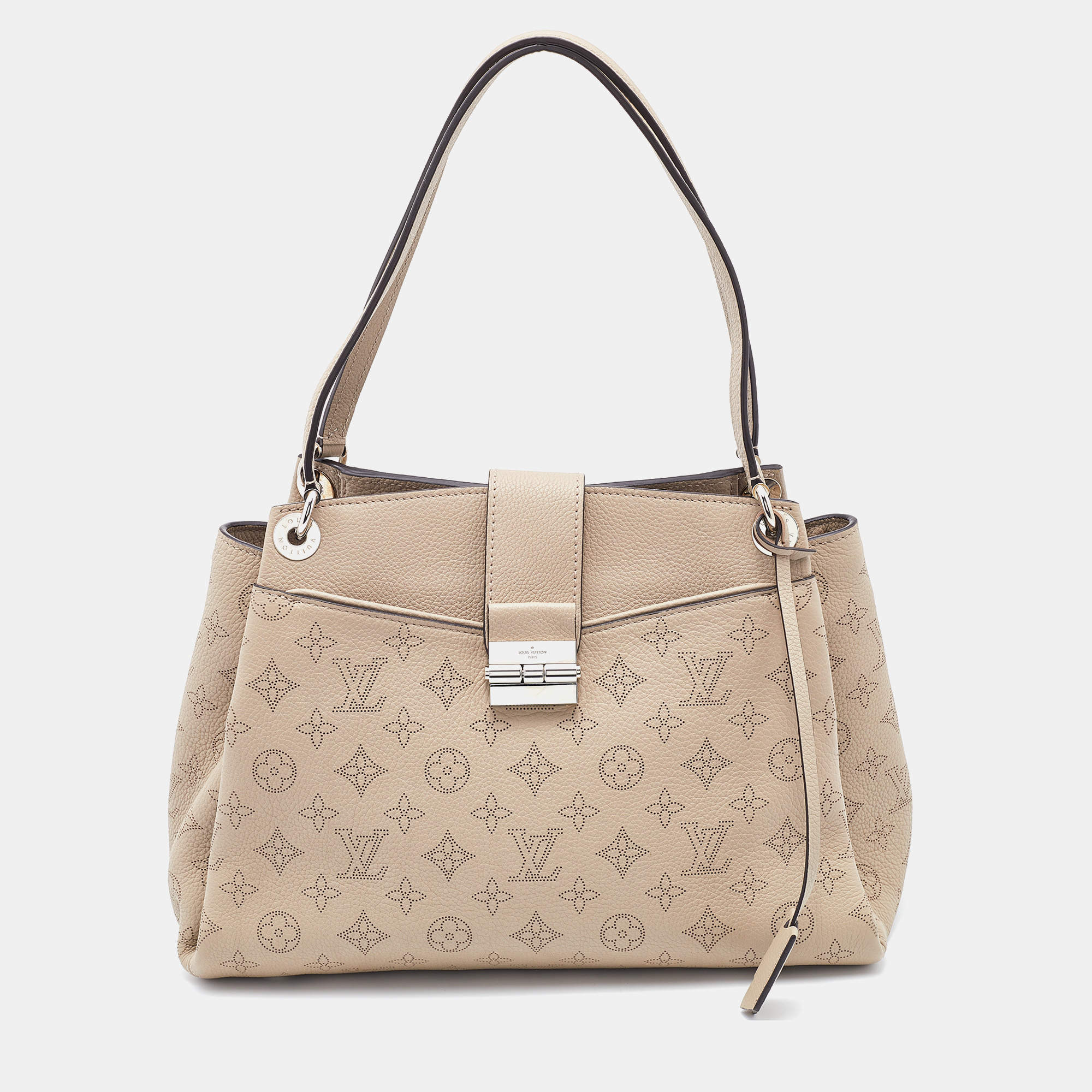 Pre Owned Louis Vuitton Galet Monogram Mahina Leather Sevres Bag