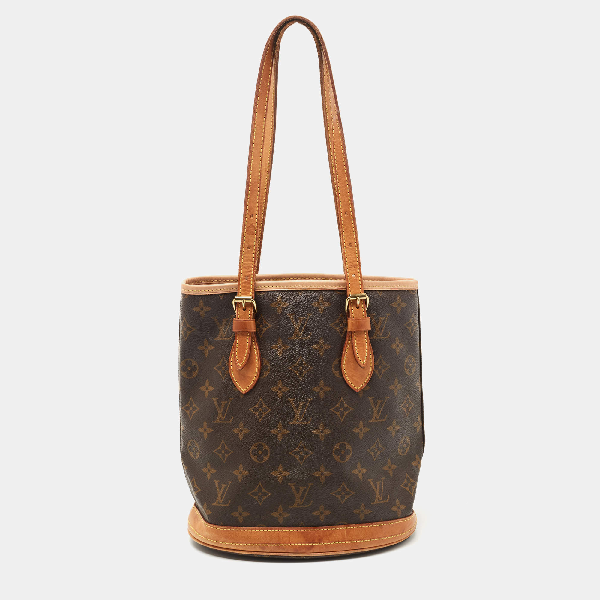 Pre Owned Louis Vuitton Monogram Canvas Petit Bucket Bag