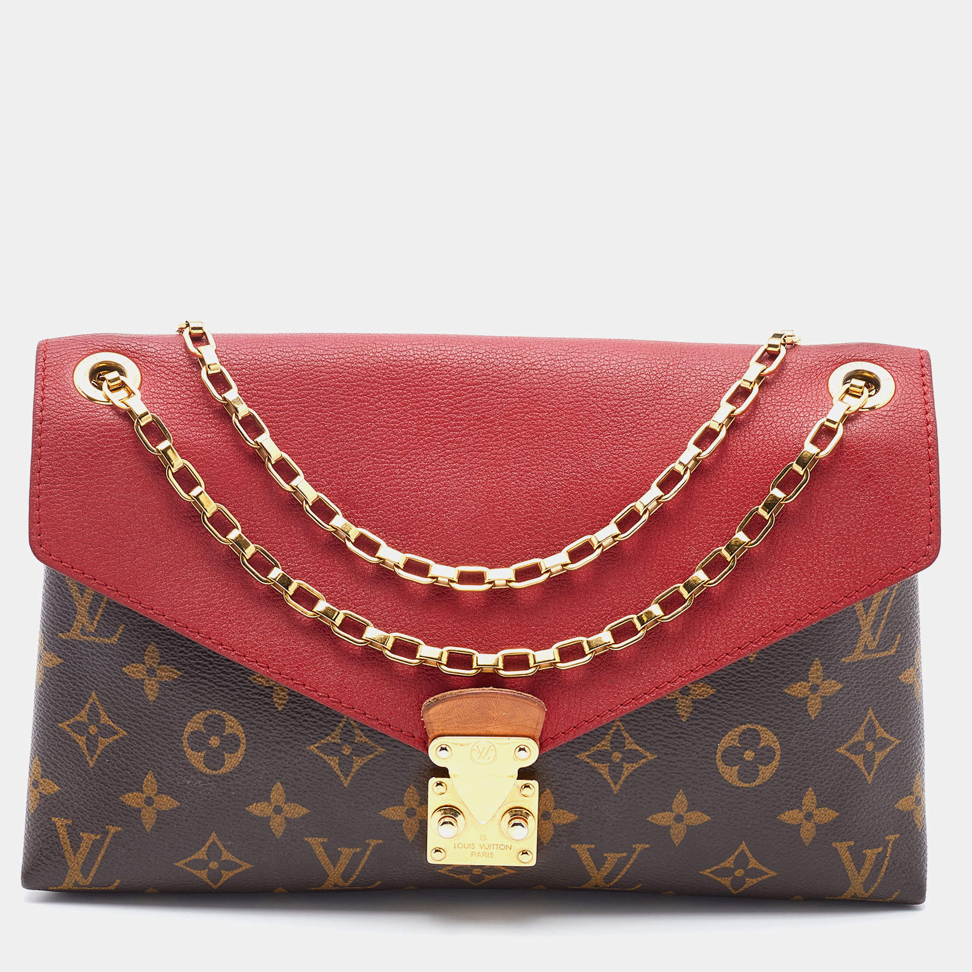 Pre Owned Louis Vuitton Aurore Monogram Canvas Pallas Chain Bag