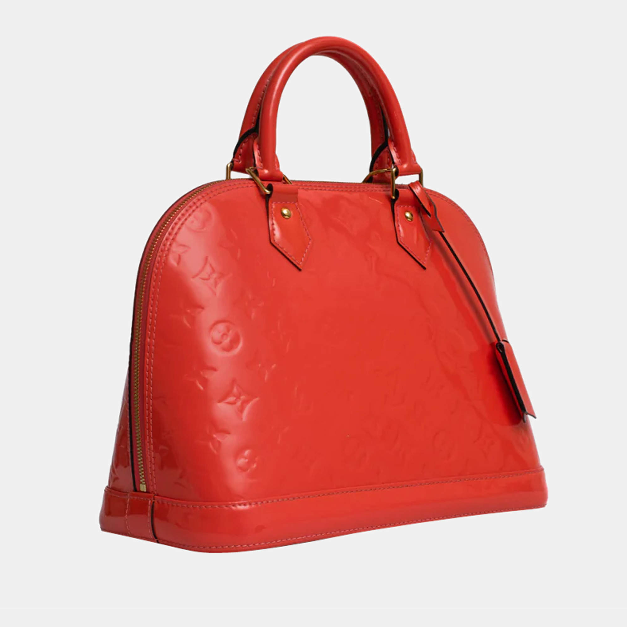 Louis Vuitton Red Monogram Vernis Leather Alma Top Handle Bag
