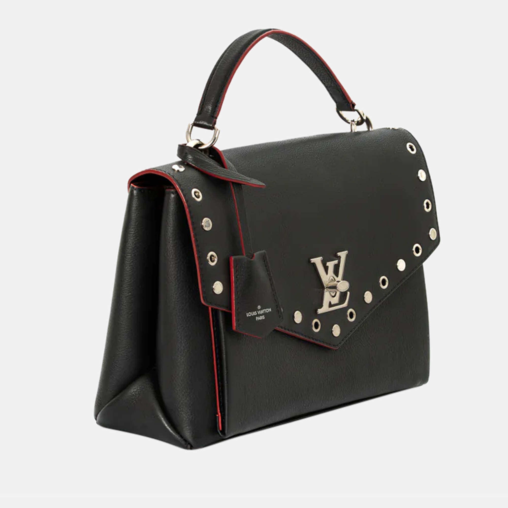 Louis+Vuitton+Mylockme+Shoulder+Bag+Small+Black+Leather for sale online