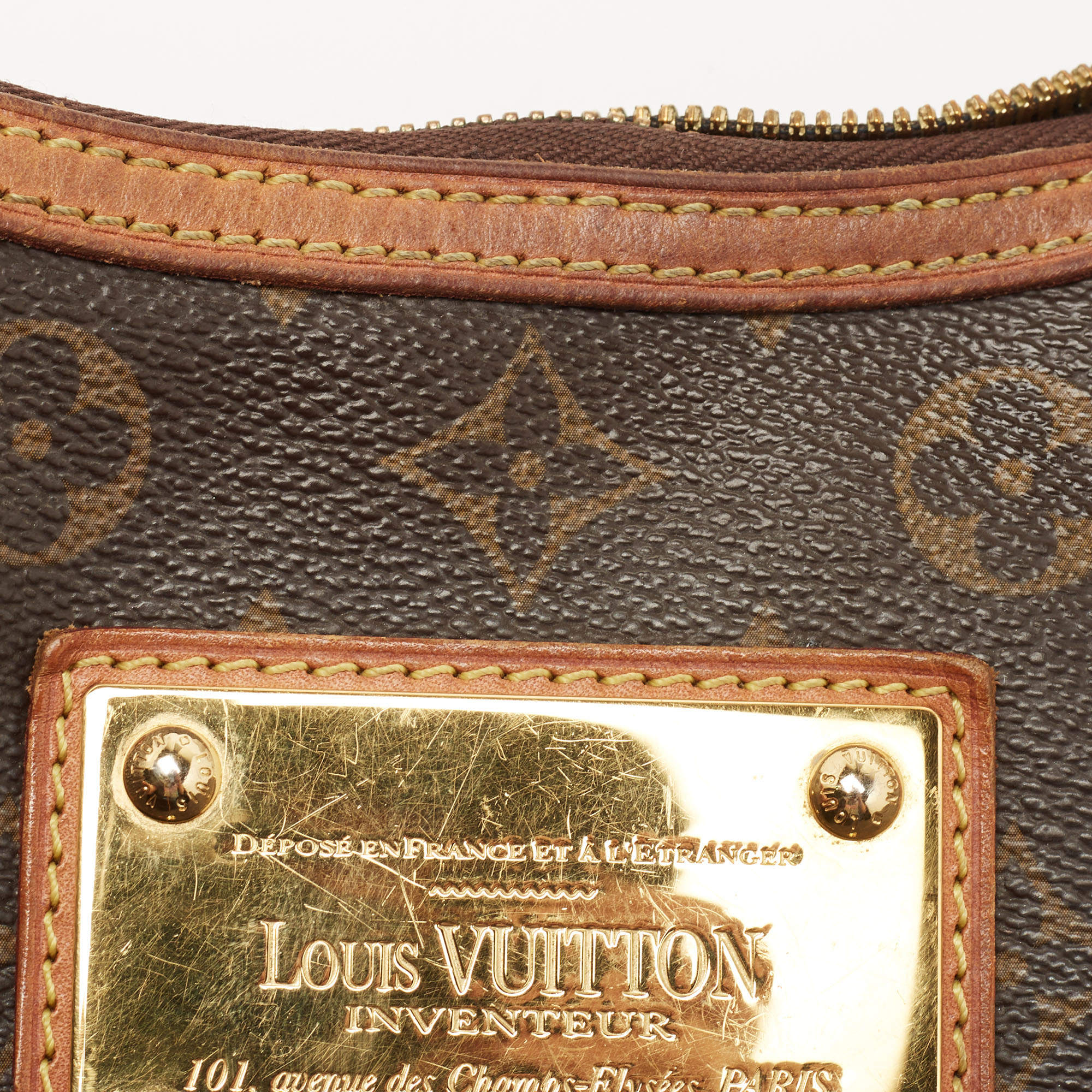 Louis Vuitton Thames Monogram Zip 12lv615 Brown Coated Canvas Hobo Bag, Louis Vuitton