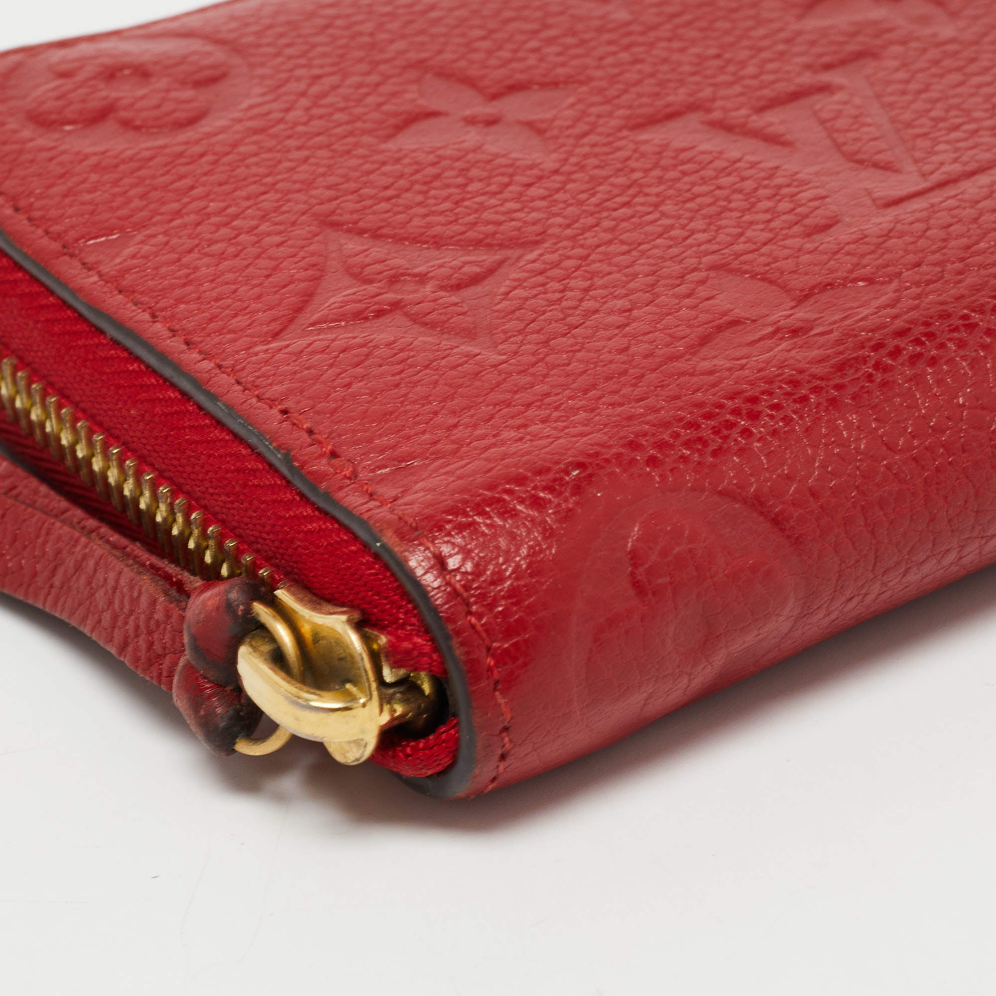 Louis Vuitton Monogram Canvas Clemence Wallet Red Chili M60743