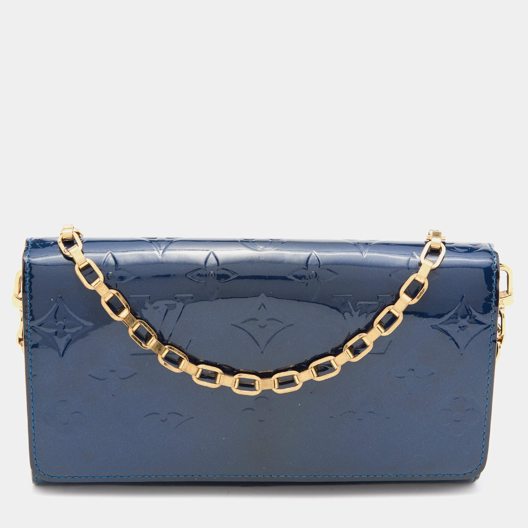 مملوكة مسبقًا Louis Vuitton Grand Blue Monogram Vernis Chaine Wallet