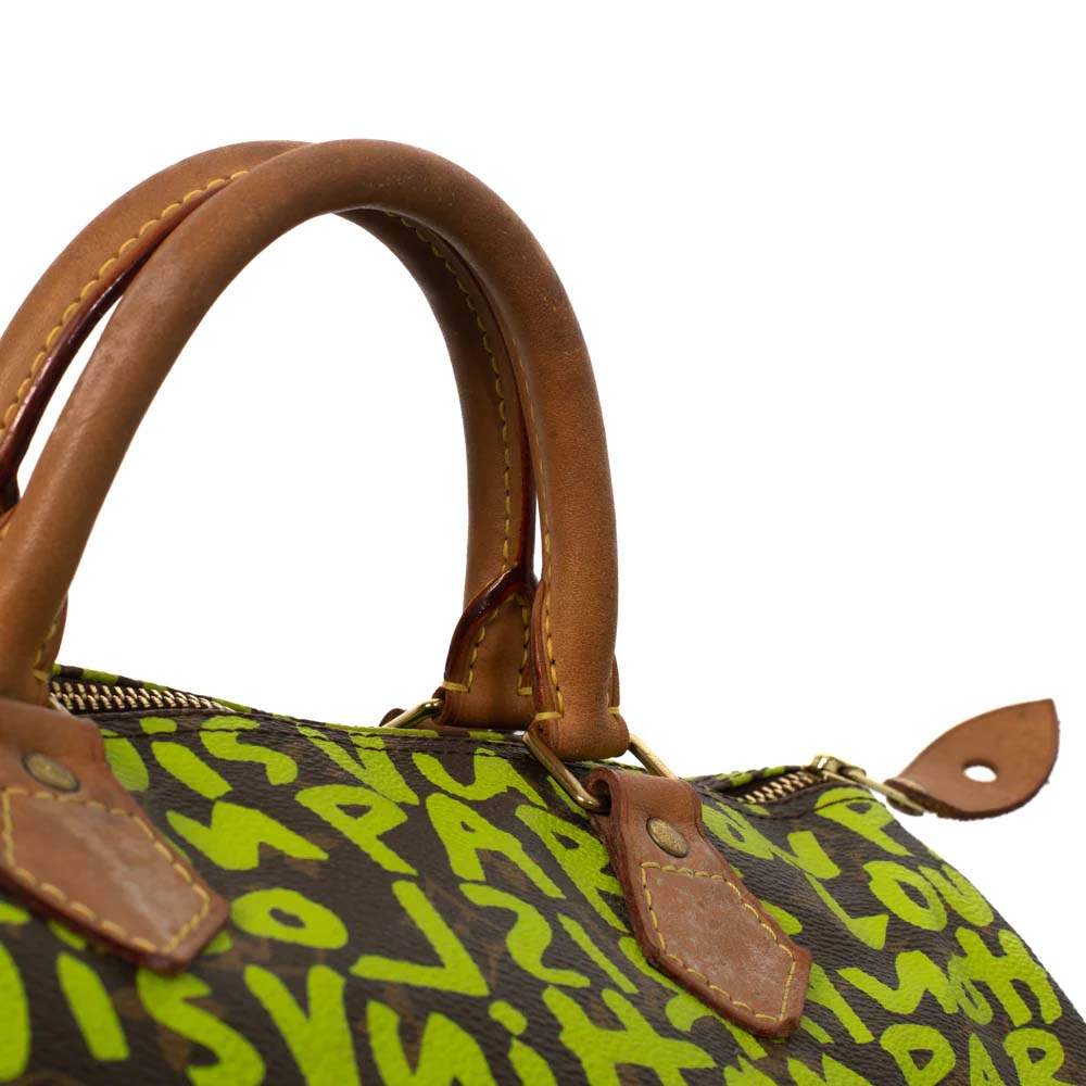 Louis Vuitton Speedy - Edition Graffiti Handbag in Green Monogram