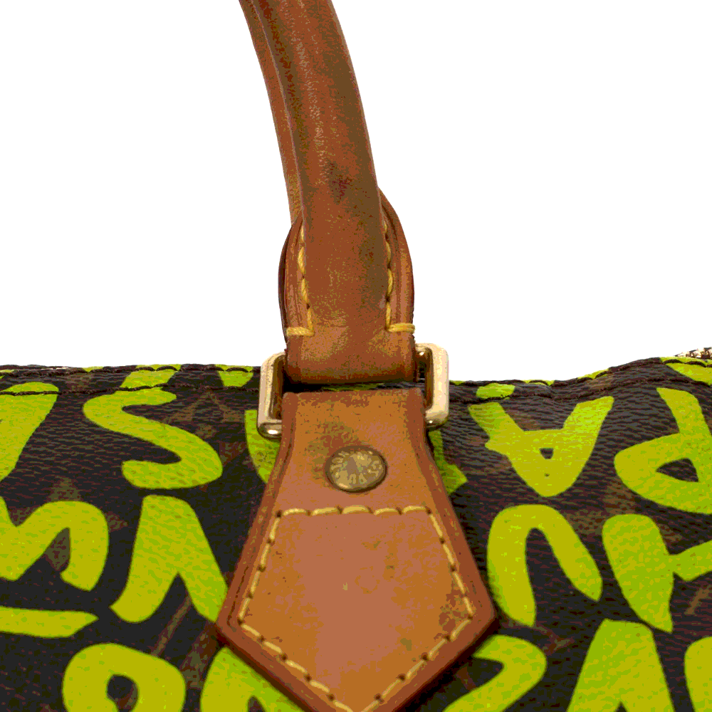 Louis Vuitton Speedy - Edition Graffiti Handbag in Green Monogram Canvas  Louis Vuitton