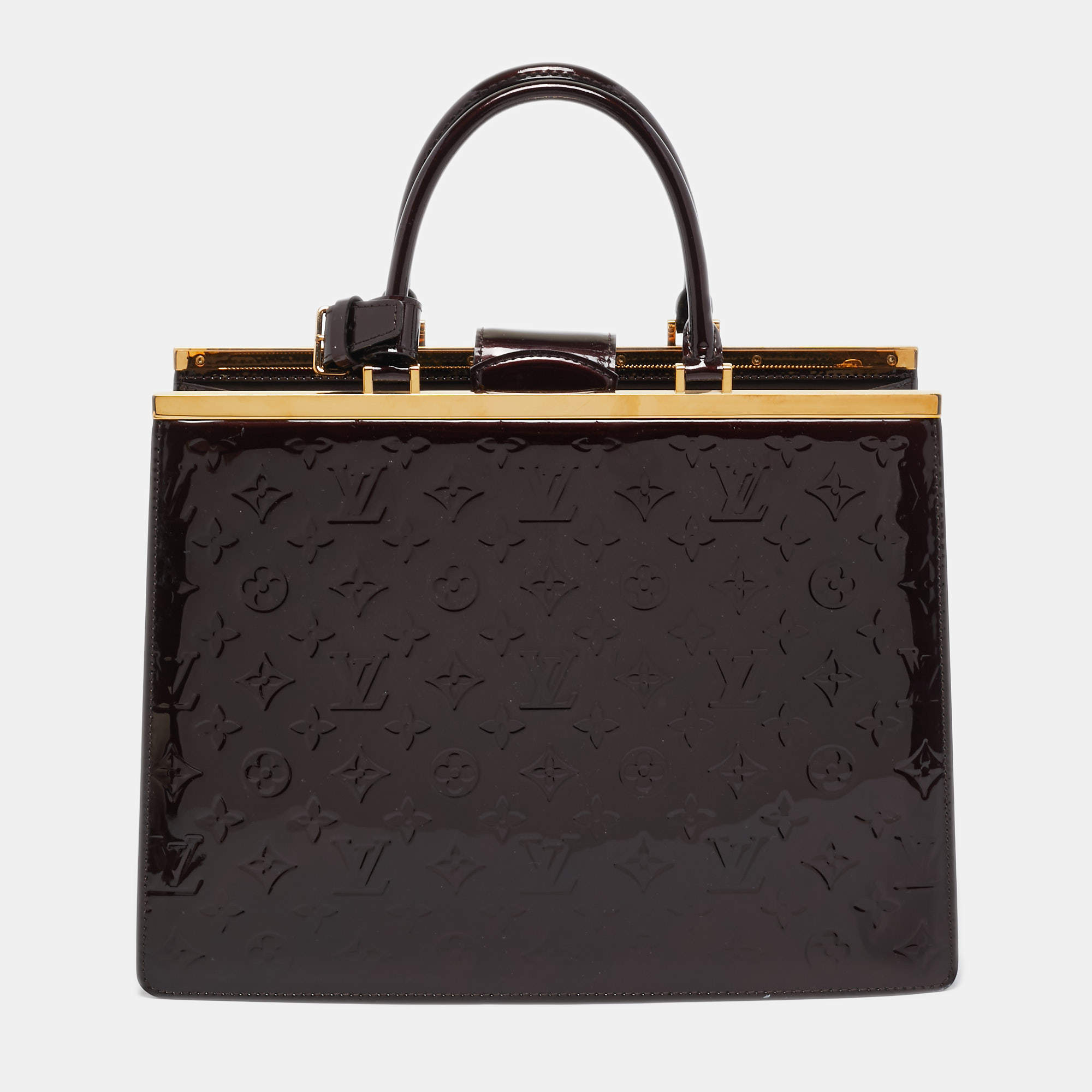 Pre Owned Louis Vuitton Amarante Monogram Vernis Deesse GM Bag