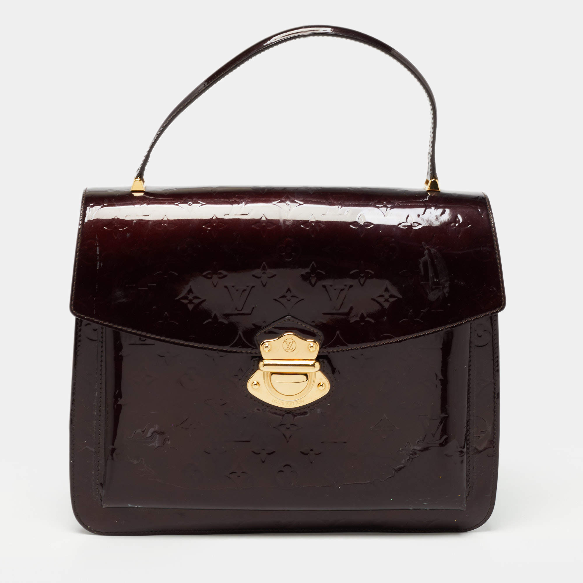 Pre Owned Louis Vuitton Amarante Monogram Vernis Mirada Bag