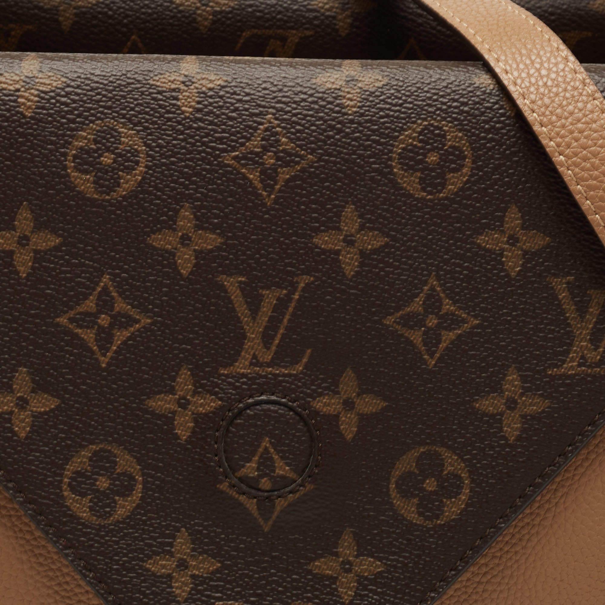 Louis Vuitton Sesame Leather and Monogram Coated Canvas Double V